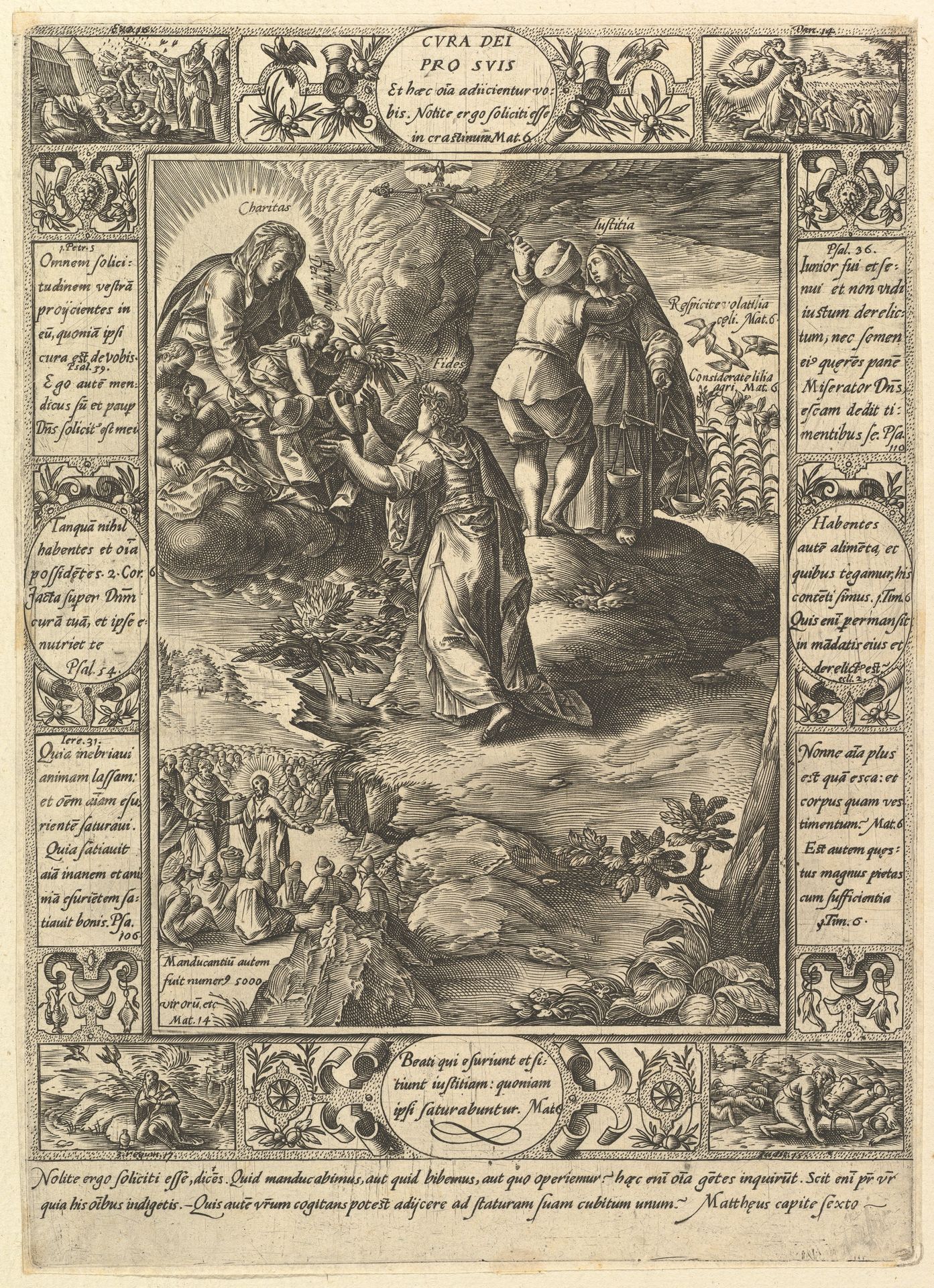 Cura Dei Pro Suis, from "Allegories of the Christian Faith, from Christian and Profane Allegories" by Hendrick Goltzius