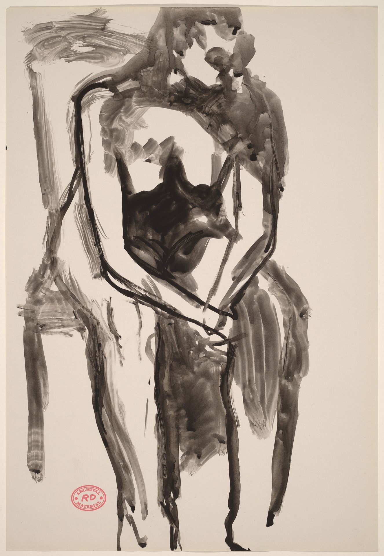 Untitled [seated female nude leaning forward in chair] by Richard Diebenkorn