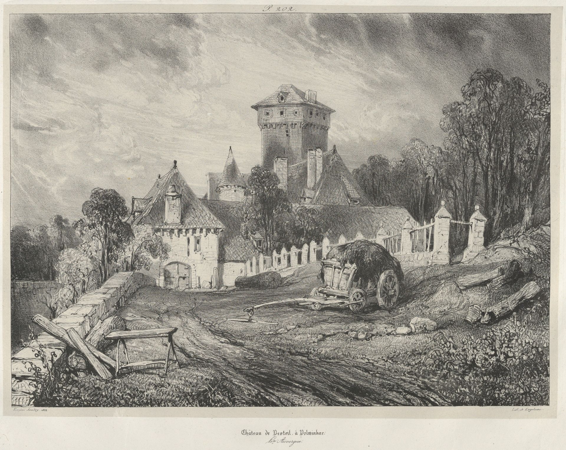Pesteil Castle in Polminhac by Eugène Isabey
