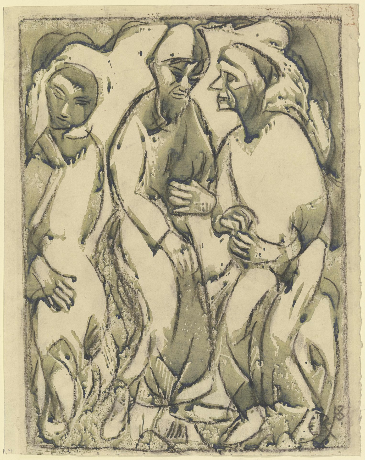 Three standing men by Christian Rohlfs
