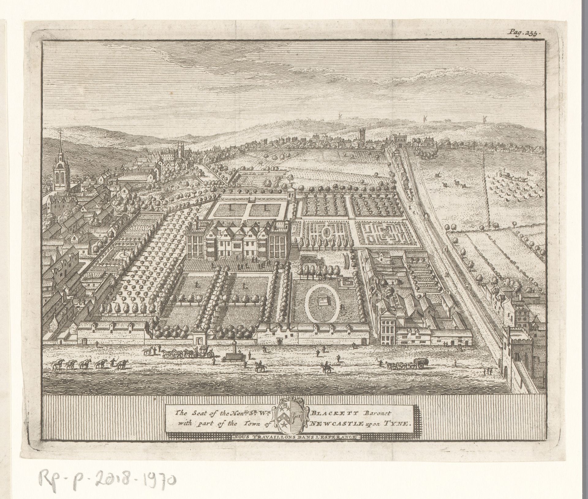 Gezicht op het huis van Sir William Blacket, te Newcastle by Anonymous