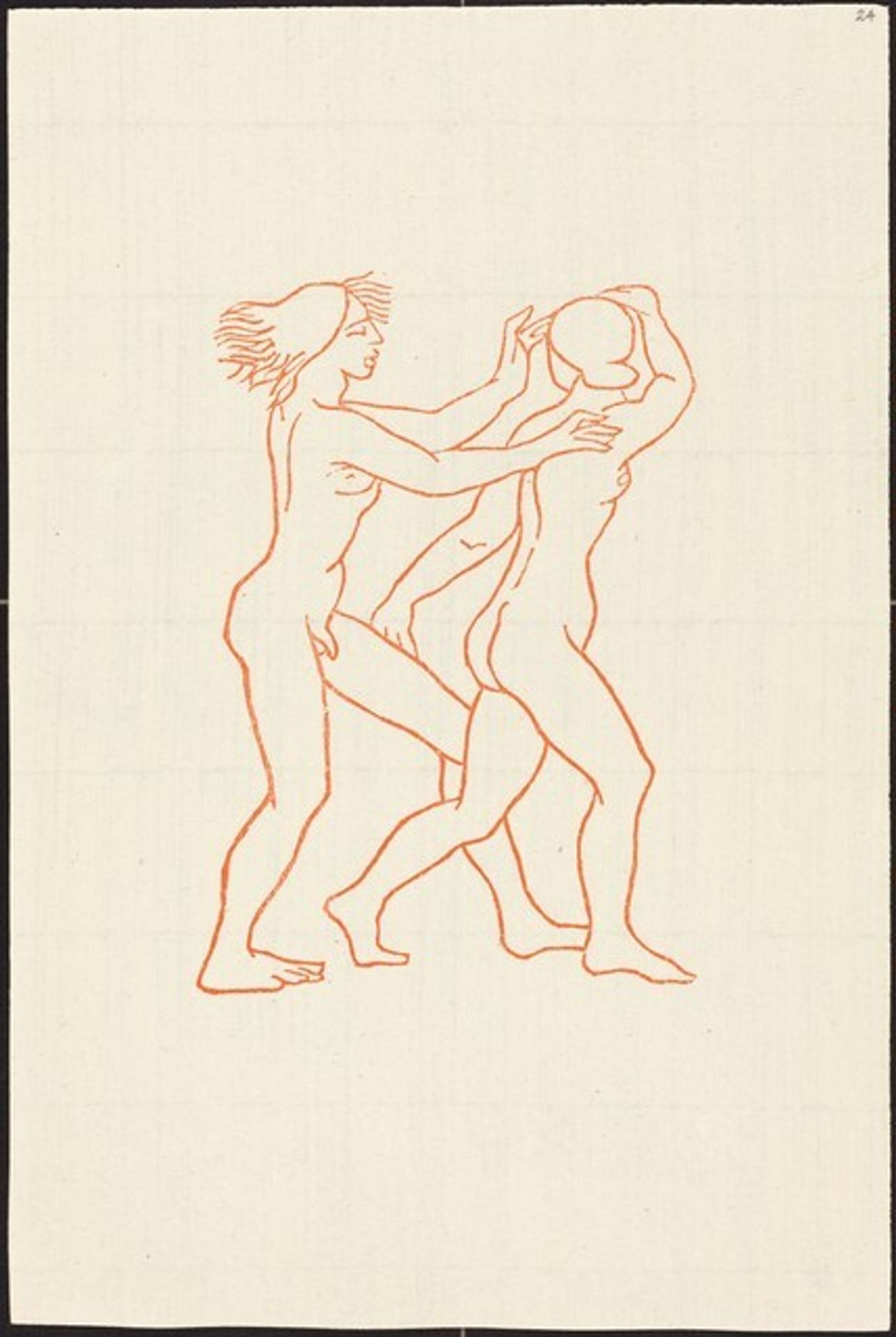 Second Book: Daphnis and Chloe Playing (Daphnis poursuivant Chloe) by Aristide Maillol