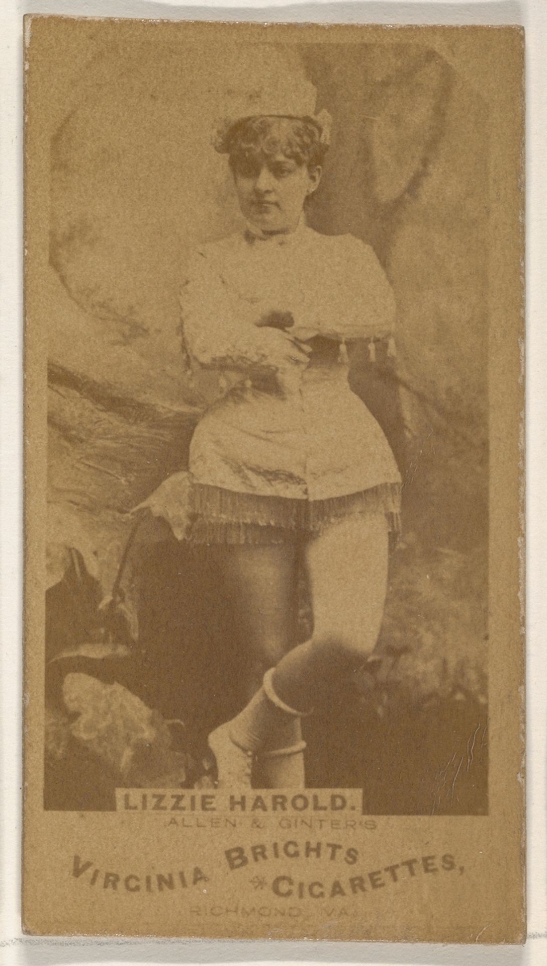 Lizzie Harold, from the Actors and Actresses series (N45, Type 1) for Virginia Brights Cigarettes by Allen & Ginter