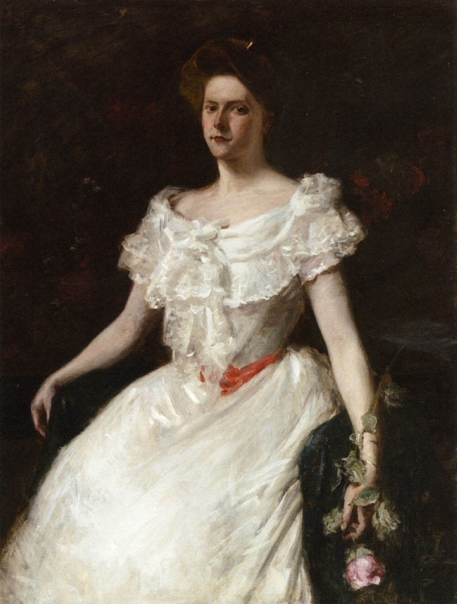 Lady with a Rose by William Merritt Chase