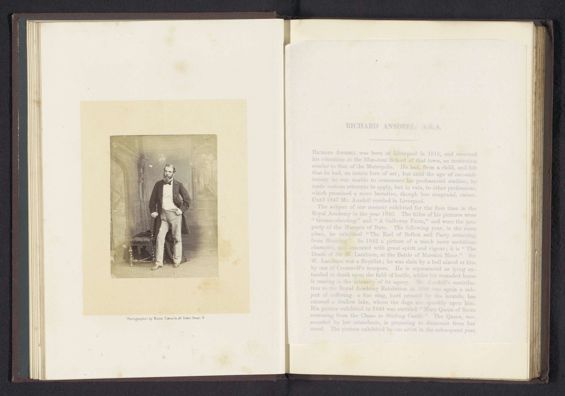 Portret van Richard Ansdell by Ernest Edwards