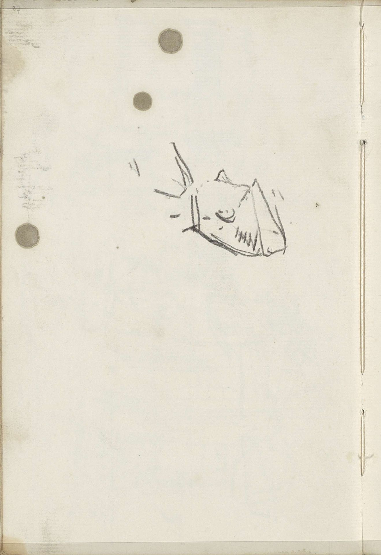 Vrouwenhoofd met hoed, in profiel by George Hendrik Breitner