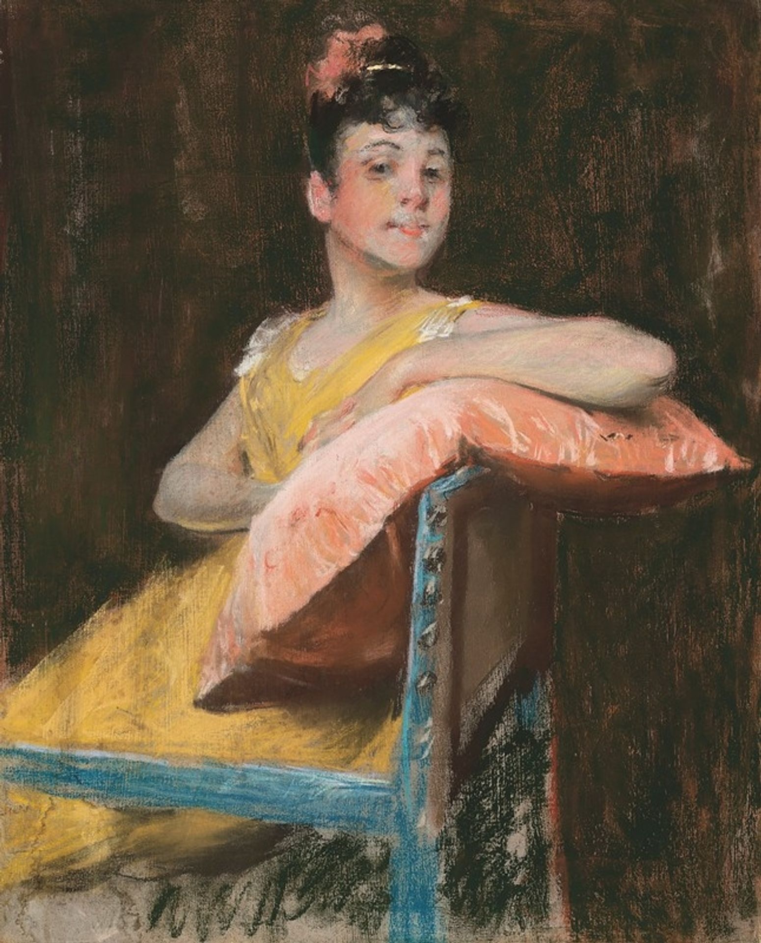 A Girl in Yellow by William Merritt Chase