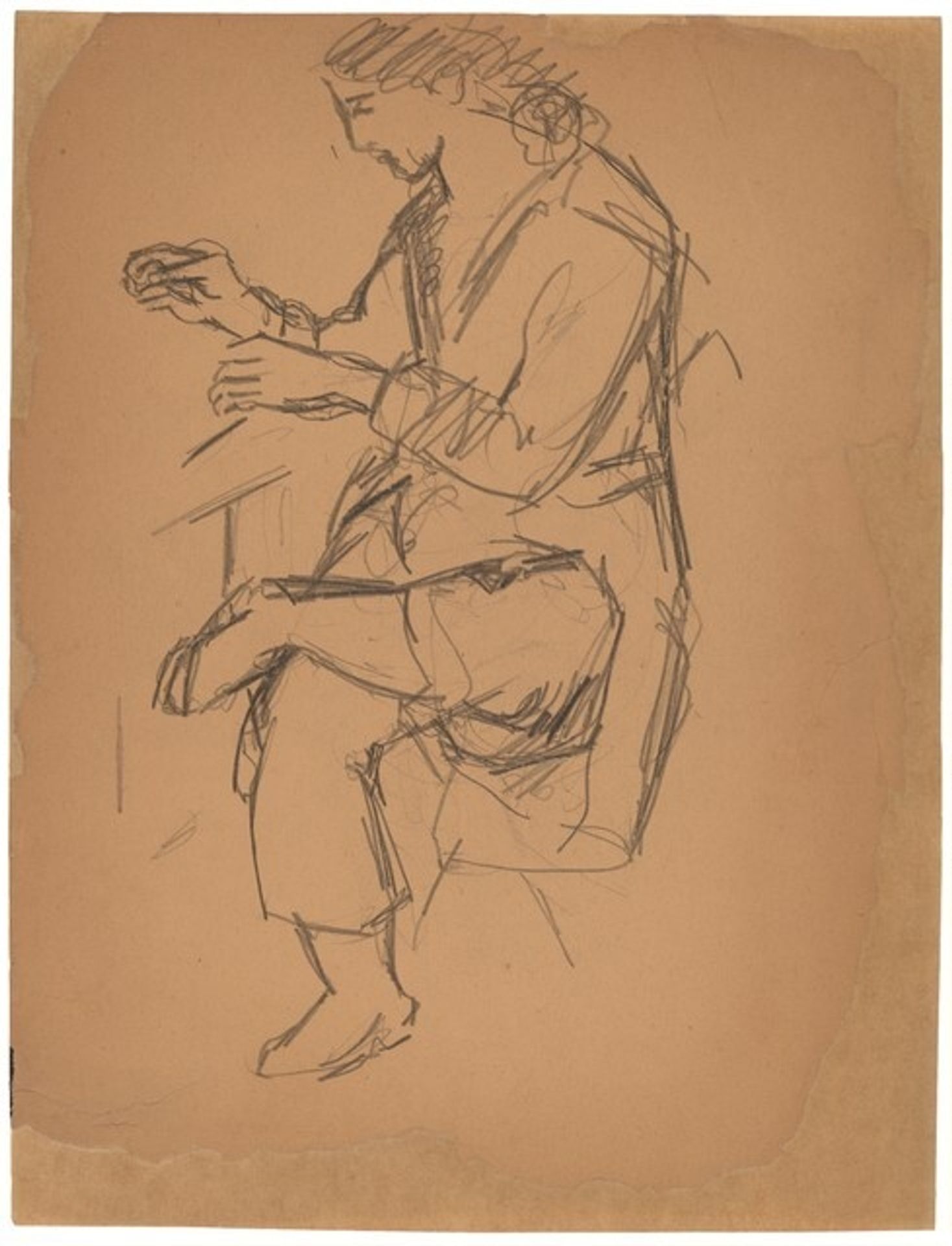 Seated Figure with Right Ankle Crossed Over Left Knee by Mark Rothko