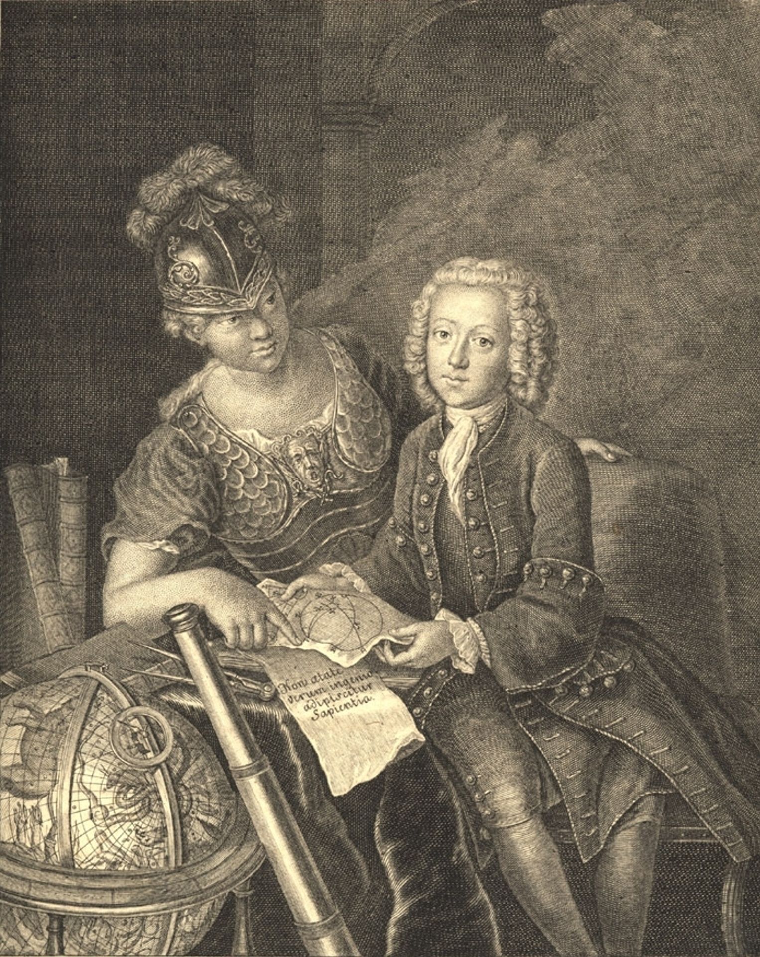 Jean Philippe Baratier presented by Minerva, German scholar by Antoine Pesne