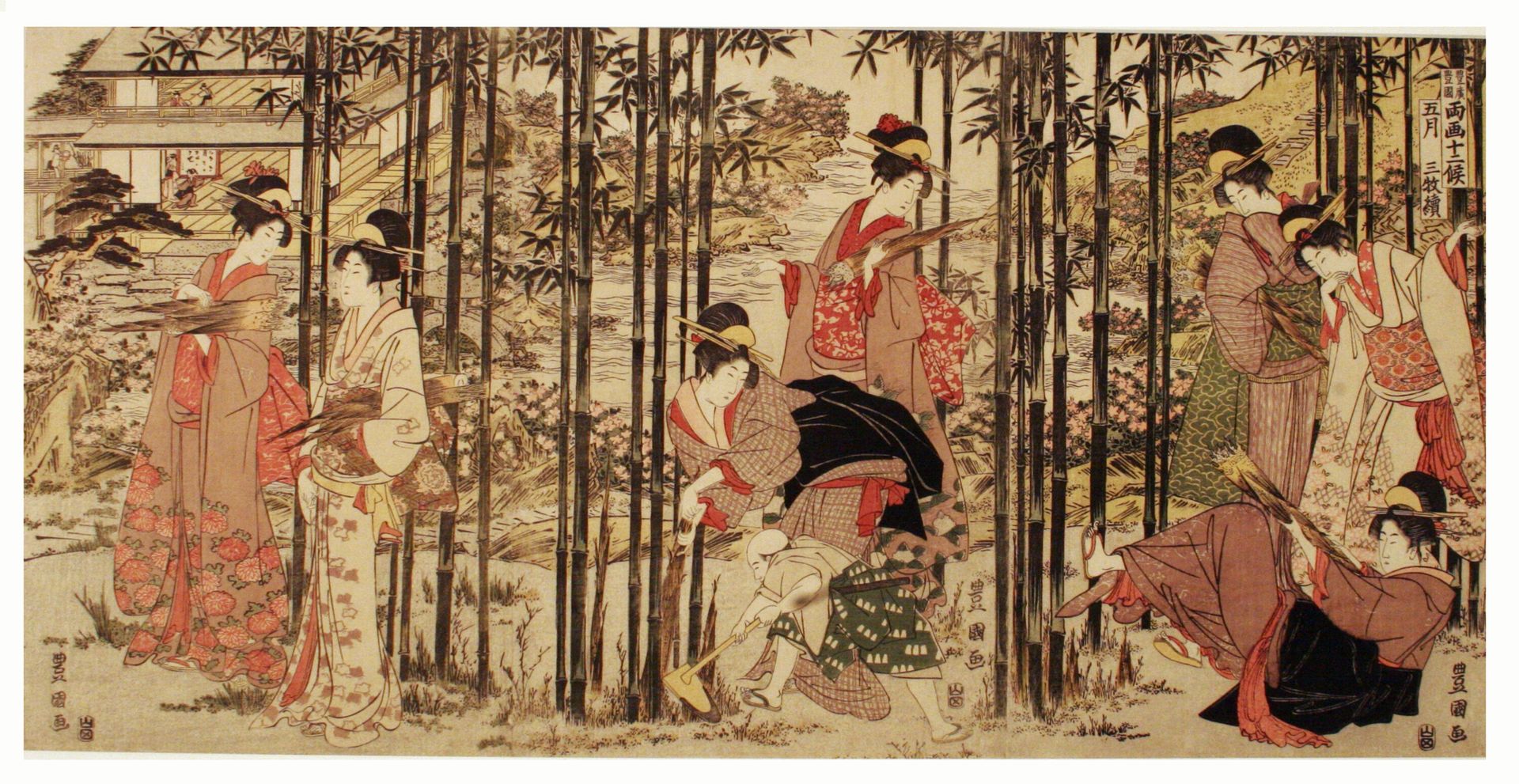 The Fifth Month, a Set of Three (Gogatsu sambukutsui), from the series "Twelve Months by the Twin Brushes of Toyohiro and Toyokuni (Toyohiro Toyokuni ryoga juni ko)" by Utagawa Toyokuni I