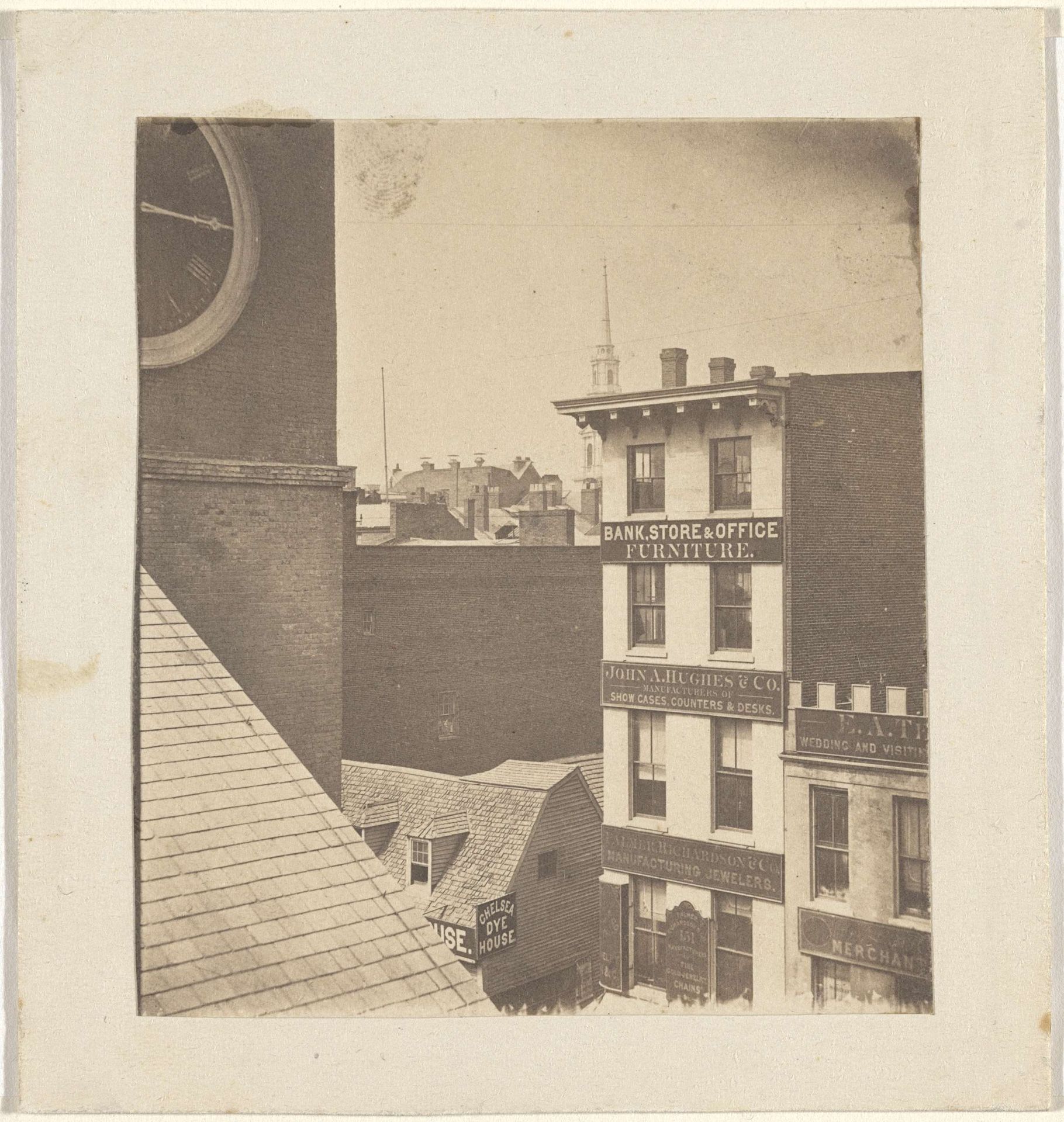 Gezicht op Washington Street, Boston, met links de toren van de Old South Meeting House by Seaver Jr., Chandler