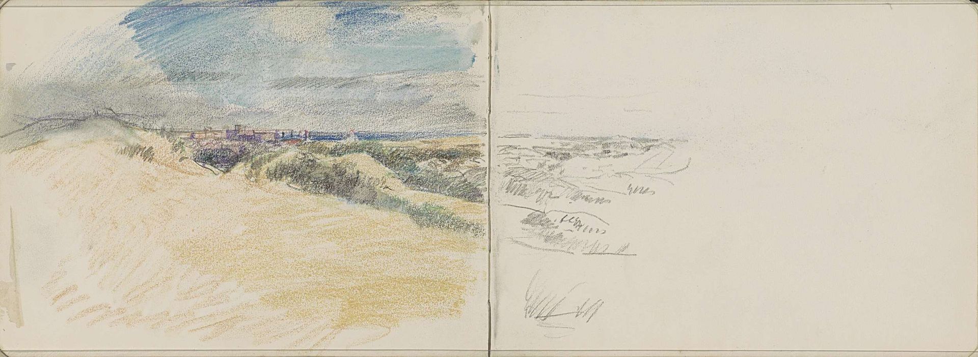 Duinlandschap met bebouwing by Johan Antonie de Jonge