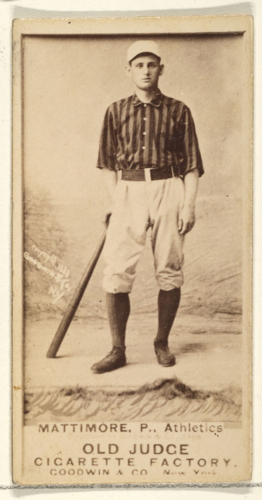 Mattimore, Pitcher, Philadelphia Athletics, from the Old Judge series (N172) for Old Judge Cigarettes by Goodwin & Company