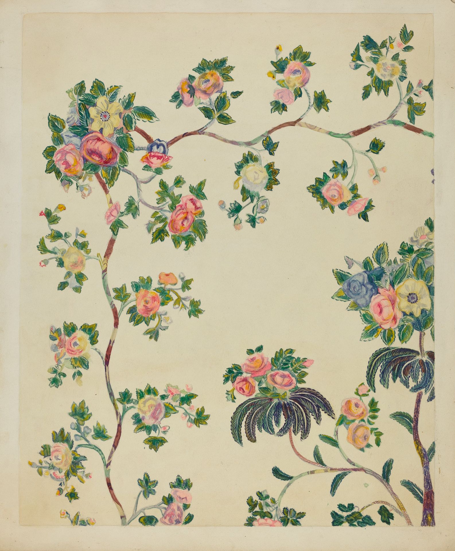 Appliqued Coverlet - Tree Design by Ernest A. Towers, Jr.