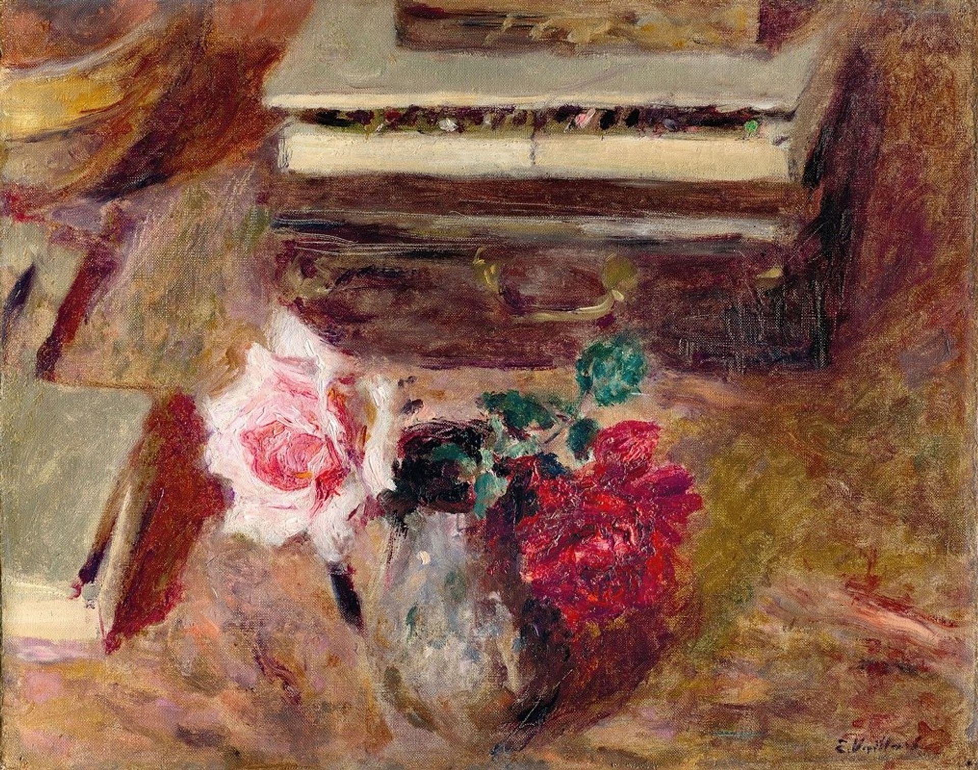 Les Deux roses et la boîte de pastels by Édouard Vuillard