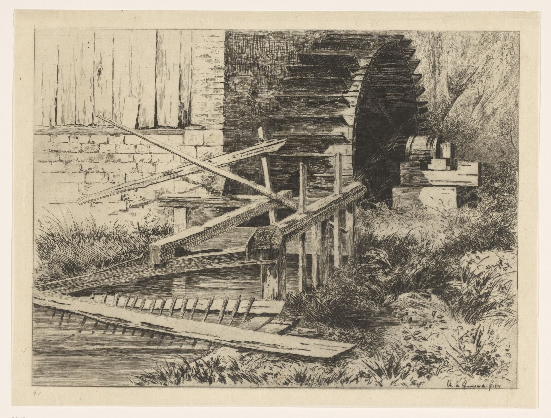 Watermolen in Veules by Carel Nicolaas Storm van 's-Gravesande