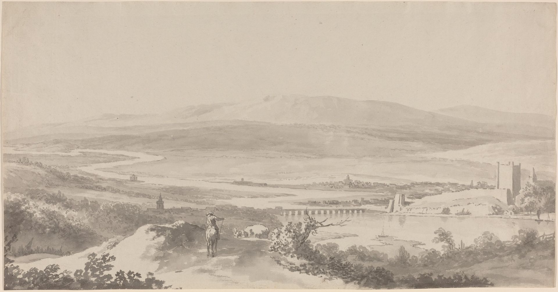 Panorama of the Danube near Grinzing by Martin von Molitor