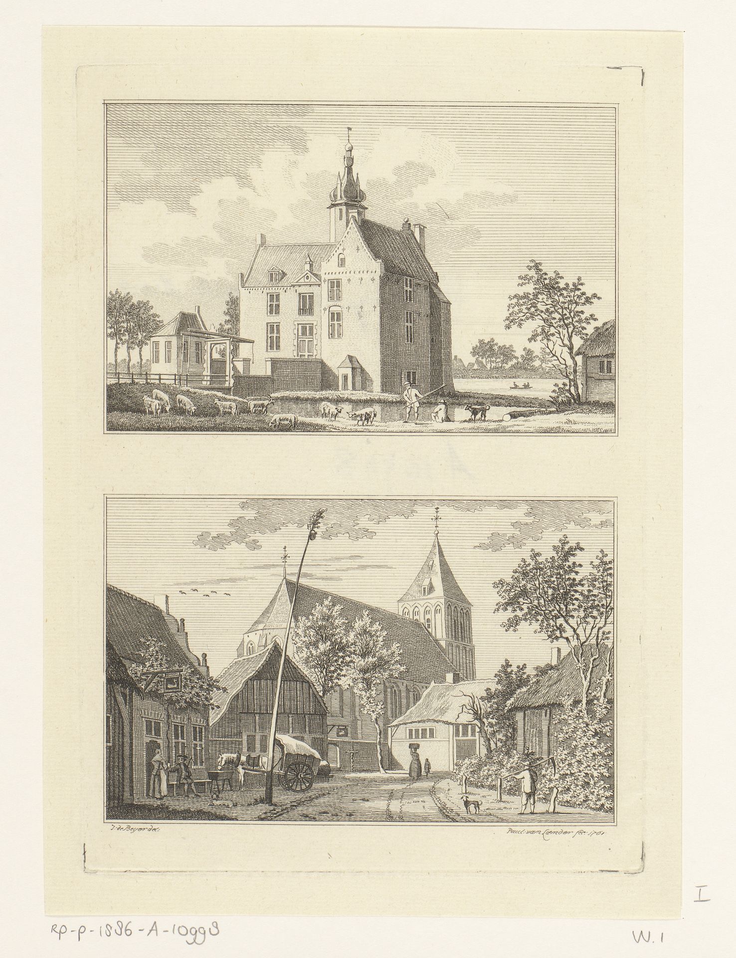 Huis Steens en dorpsgezicht te Winnekendonk, 1739 by Paulus van Liender