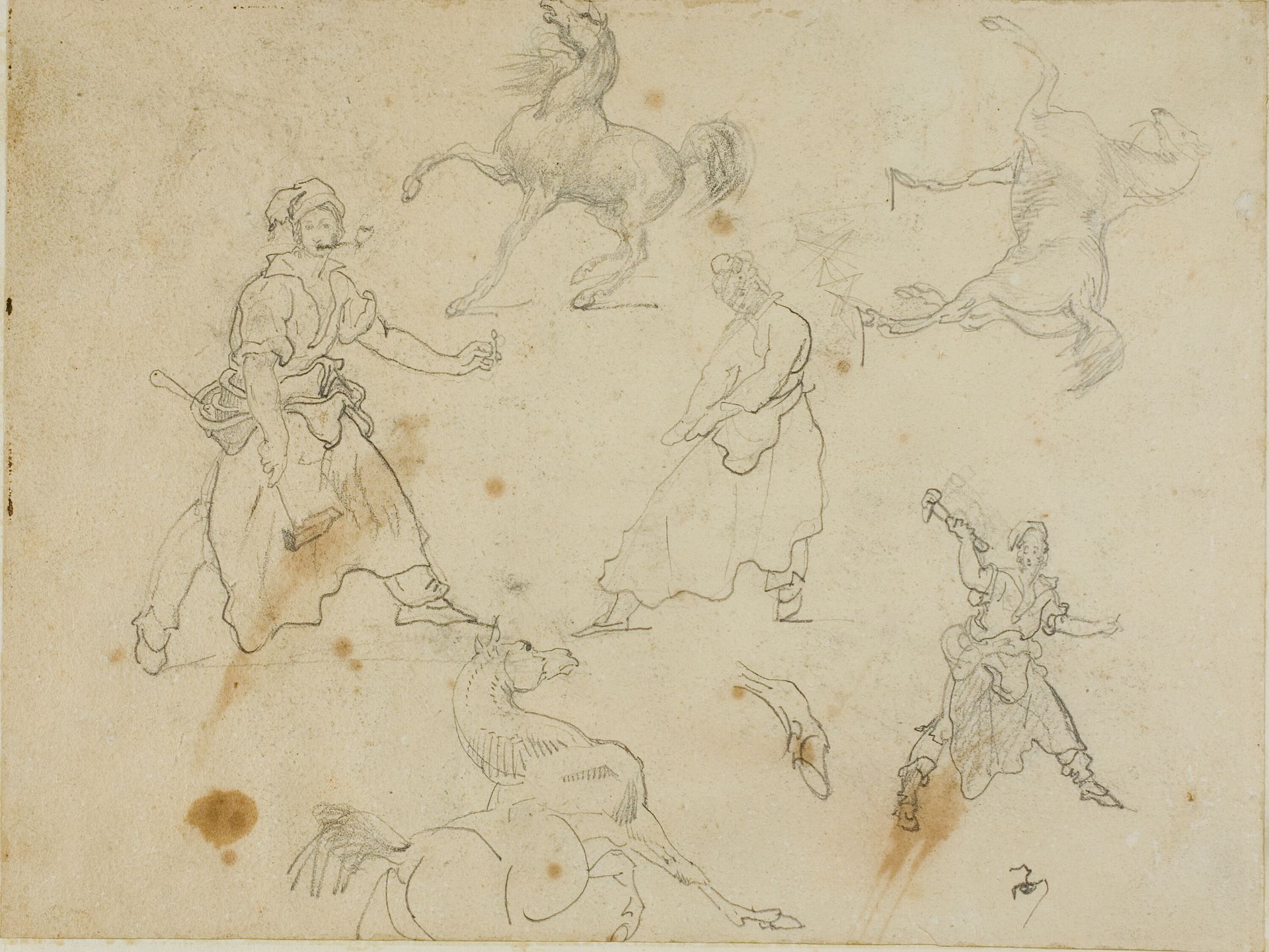 Studies of Blacksmiths and Horses by Théodore Géricault