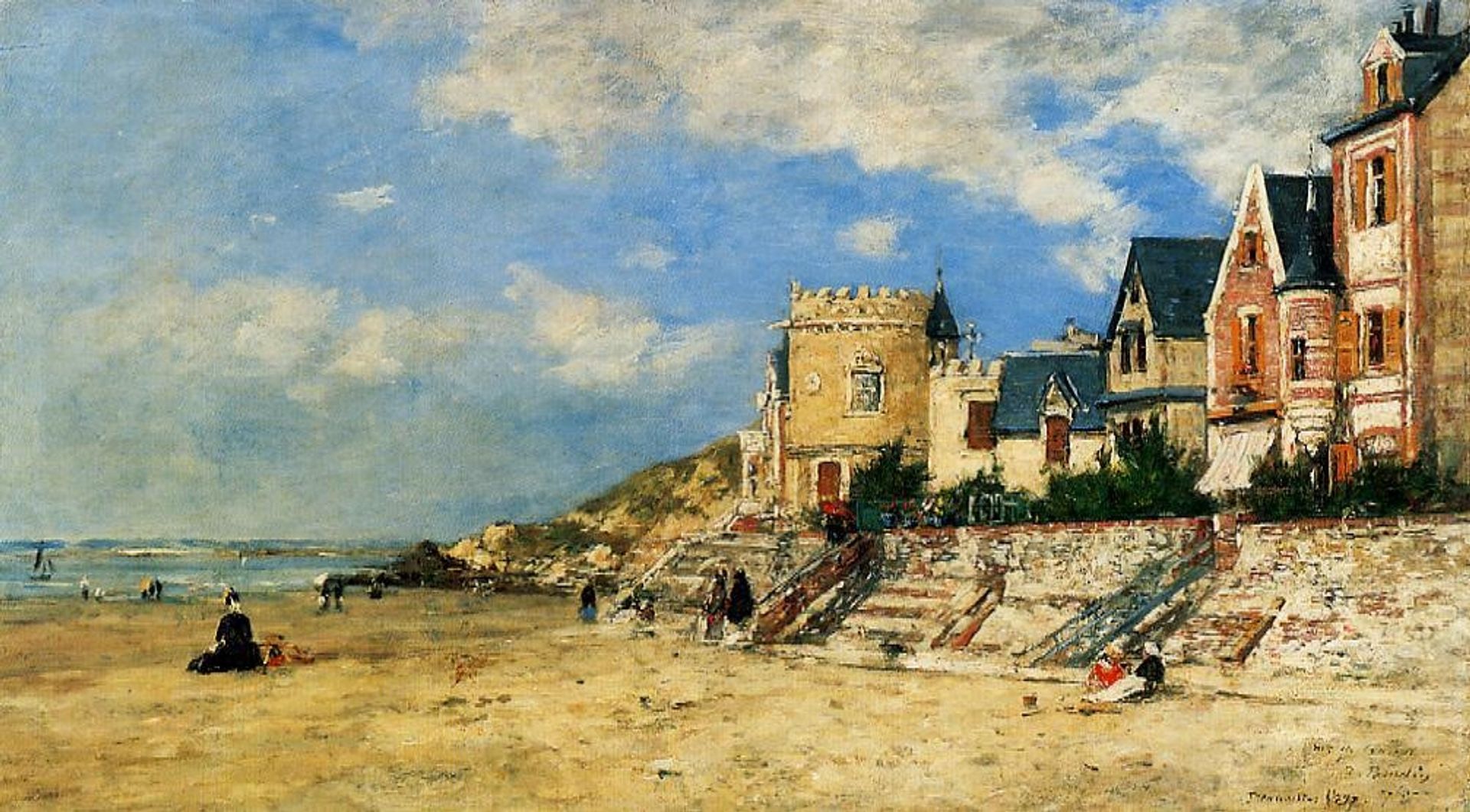 The Tower Malakoff and the Trouville Shore by Eugène Boudin
