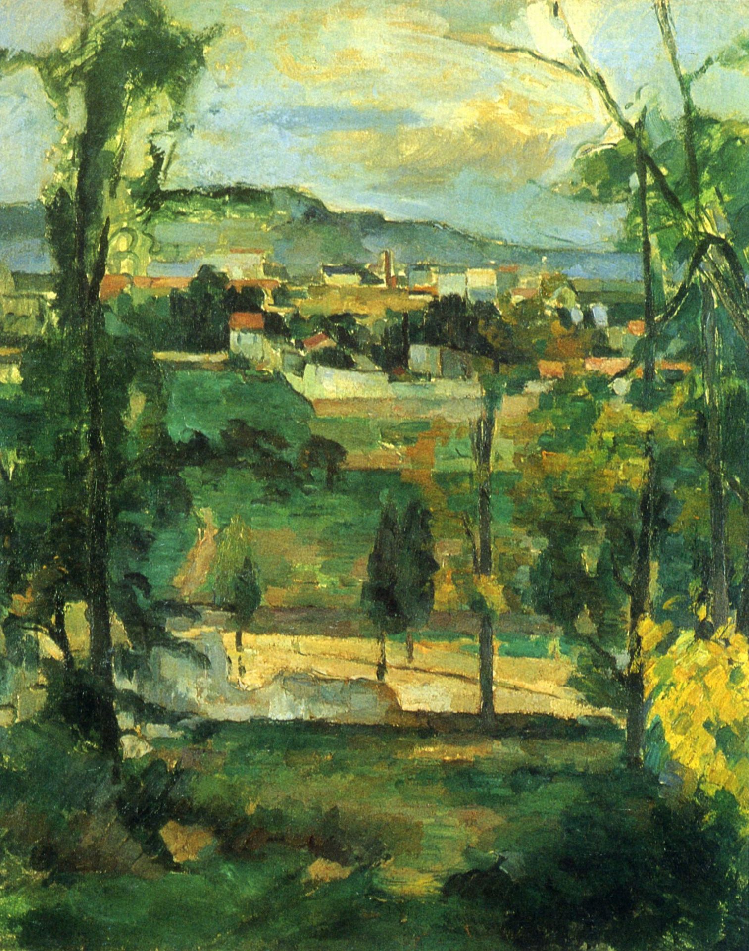 Village behind Trees by Paul Cézanne