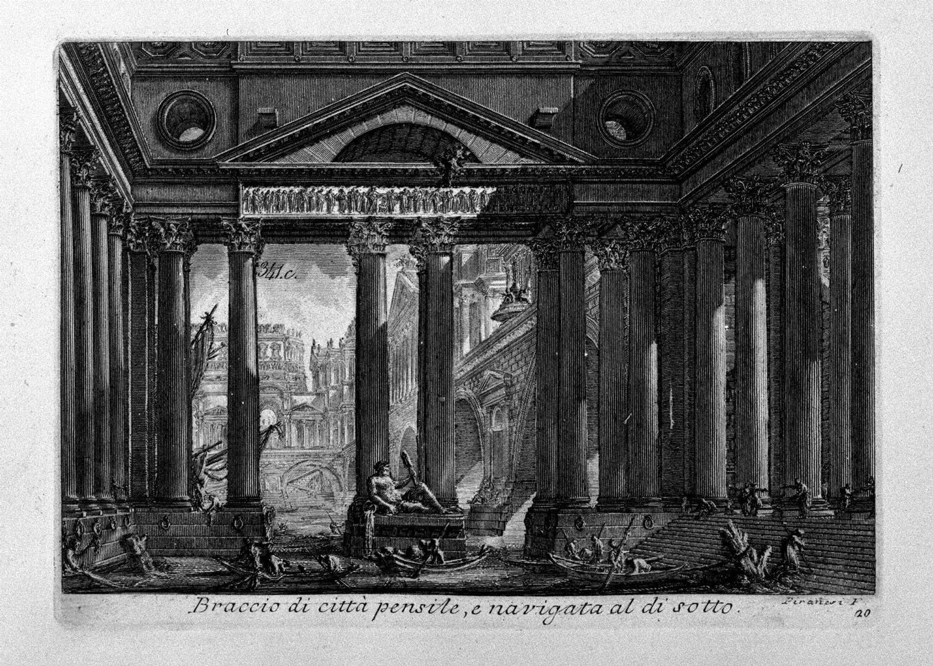 Porches pulled around a hole of the Royal Palace by Giovanni Battista Piranesi