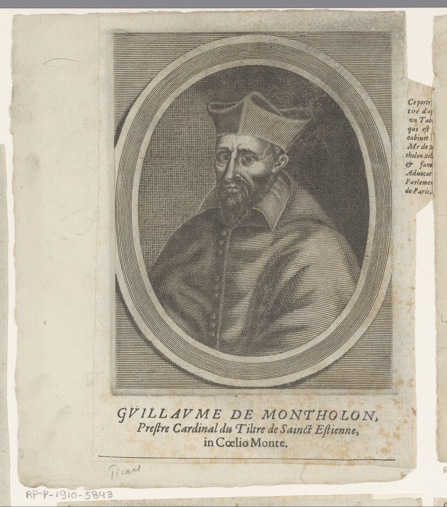 Portret van Guillaume de Montholon by Etienne Picart