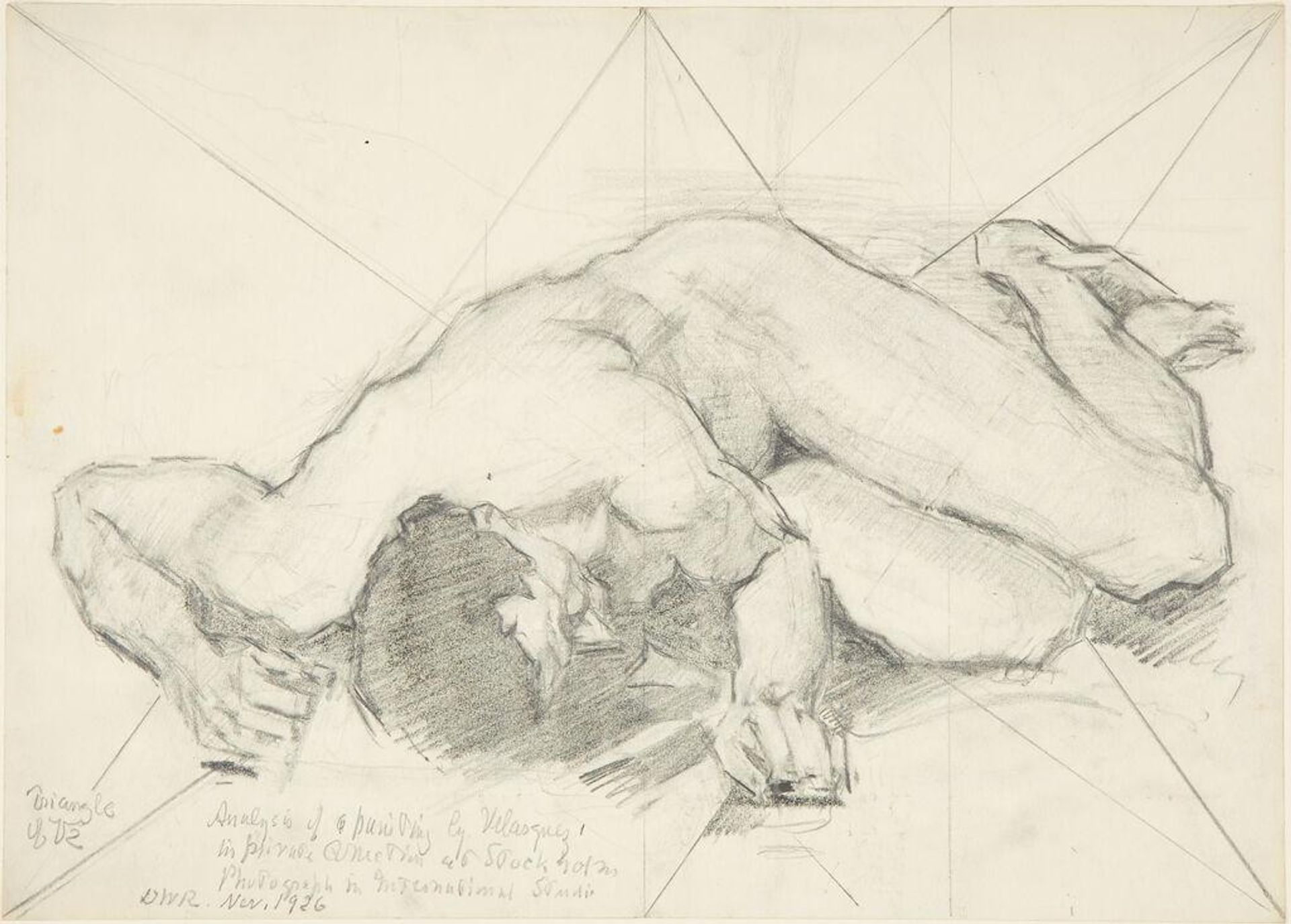 Nude Youth Lying on the Floor, after Velazquez by Denman Waldo Ross
