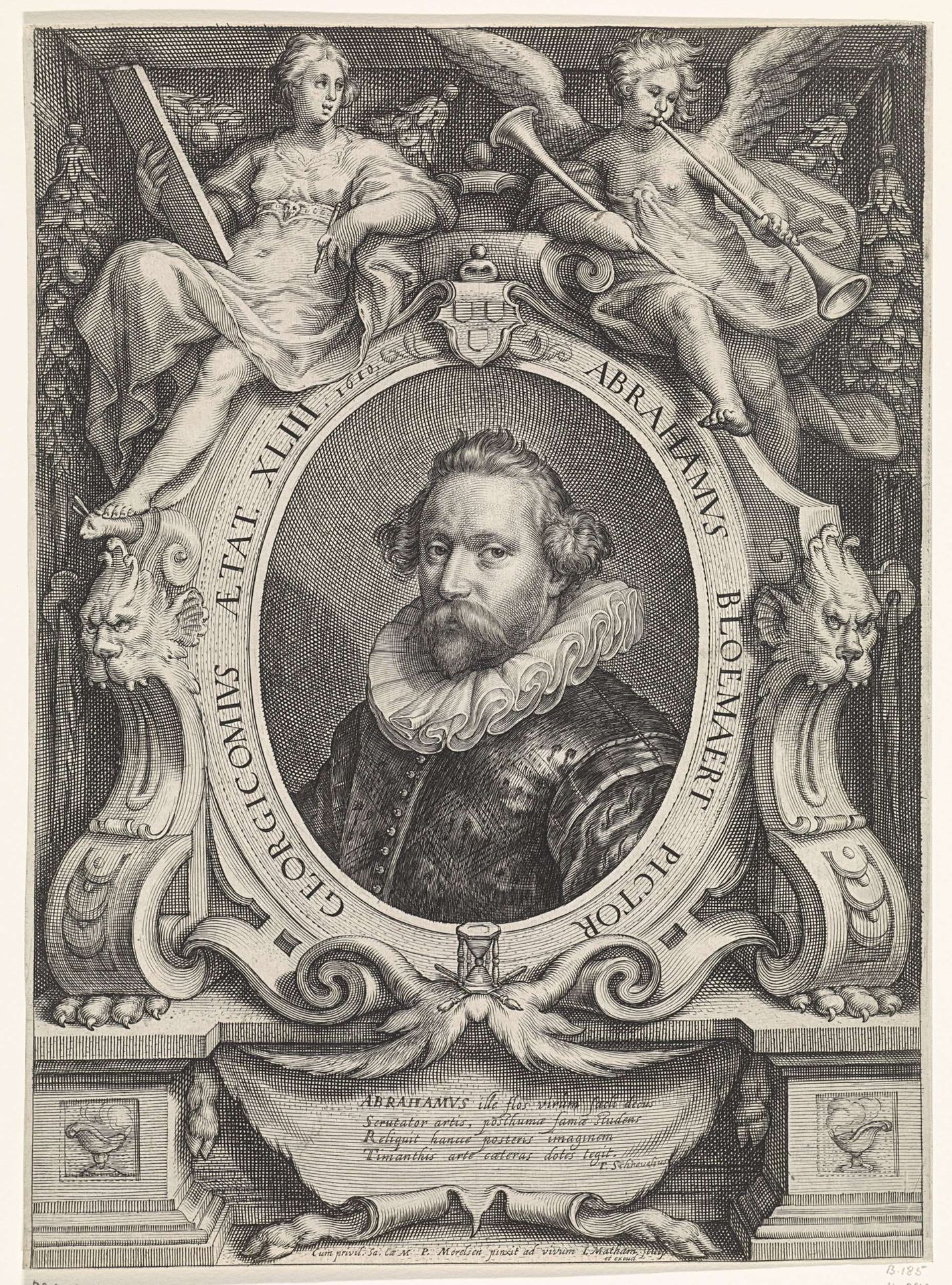 Portret van Abraham Bloemaert by Jacob Matham