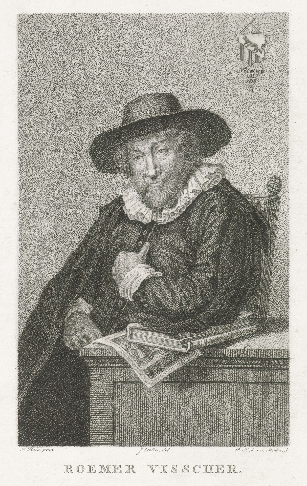Portret van Roemer Visscher by Pieter van der Meulen