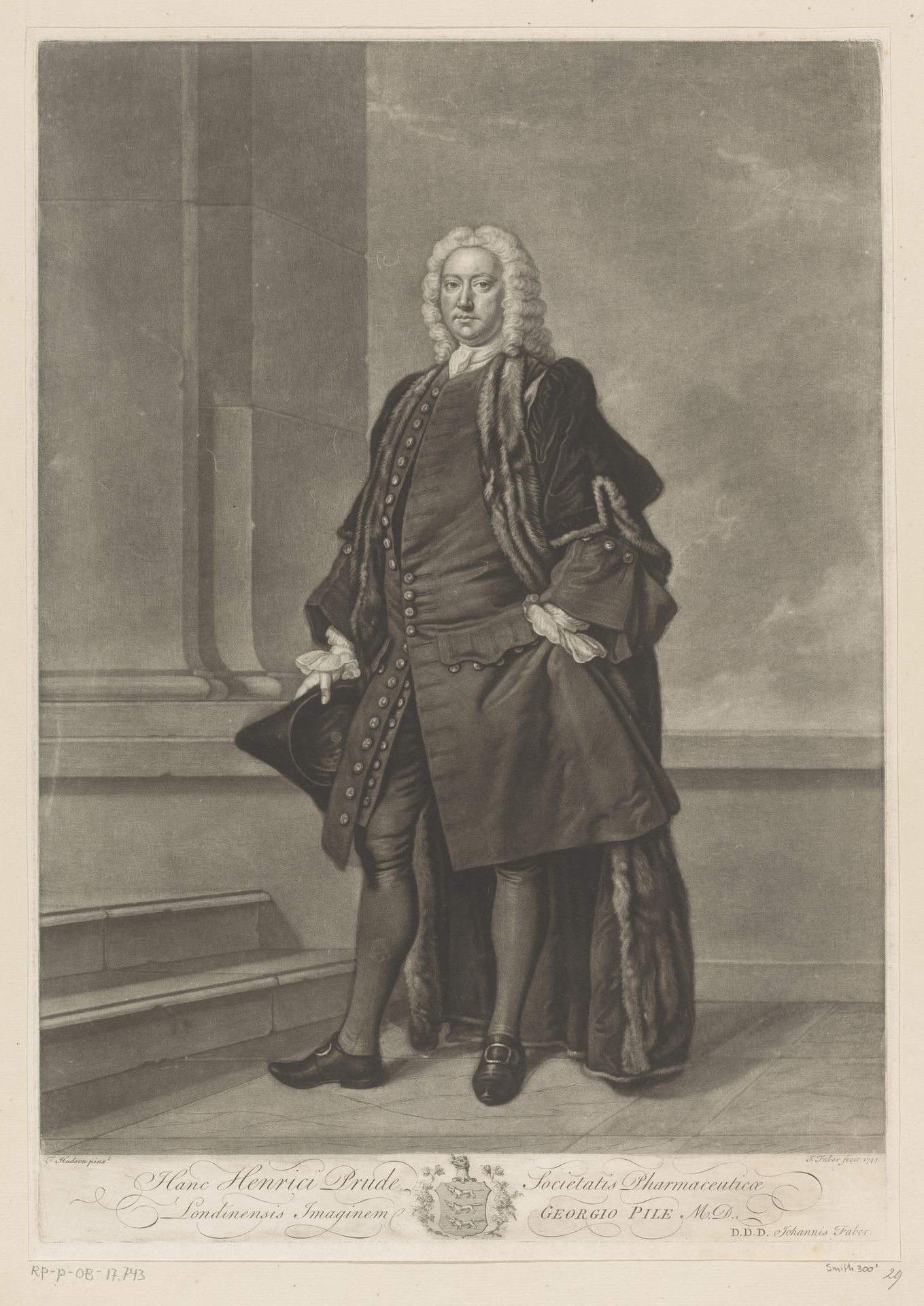 Portret van Henry Prude by John (II) Faber