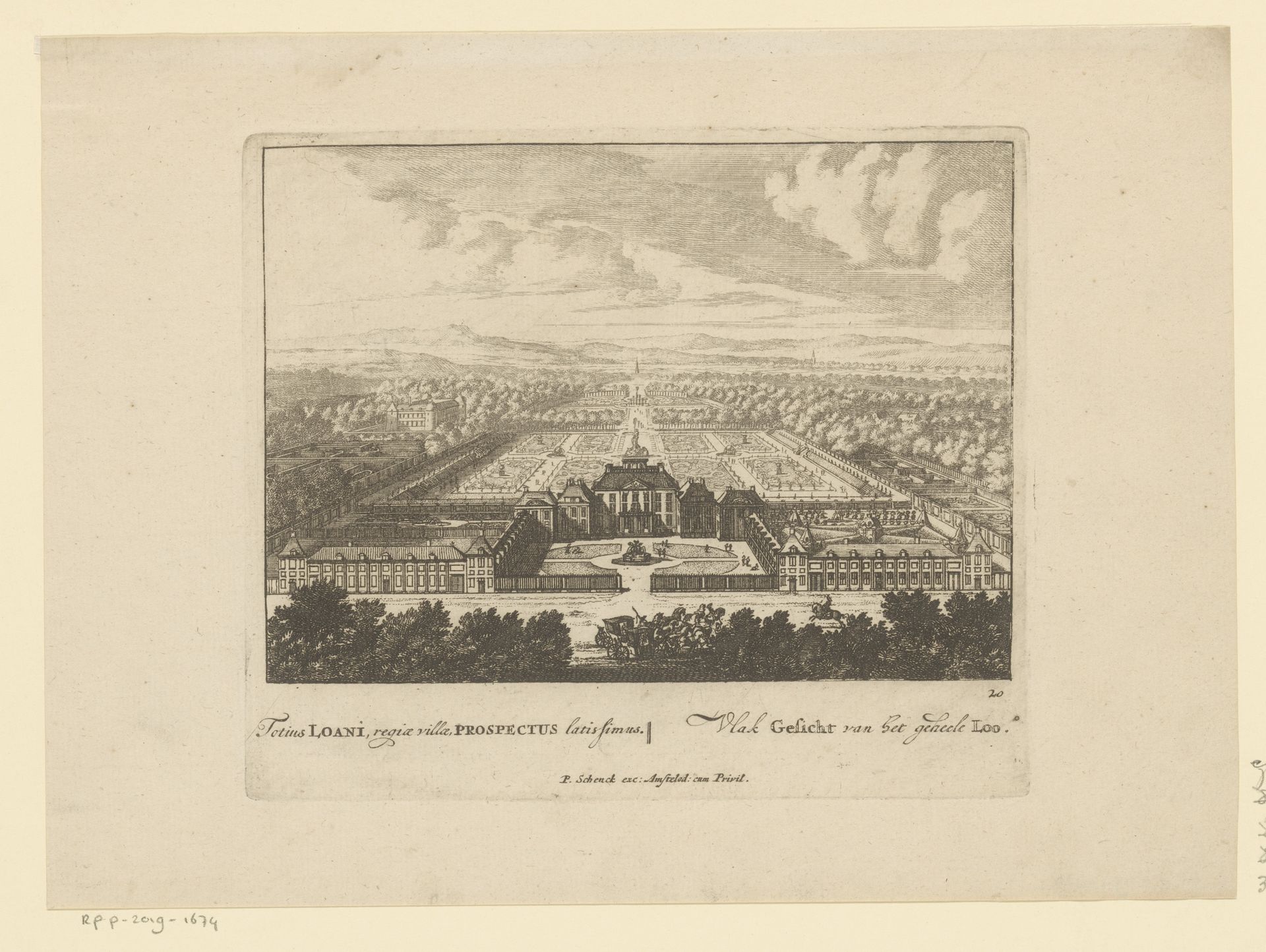 Gezicht op Paleis het Loo by Jan van Call