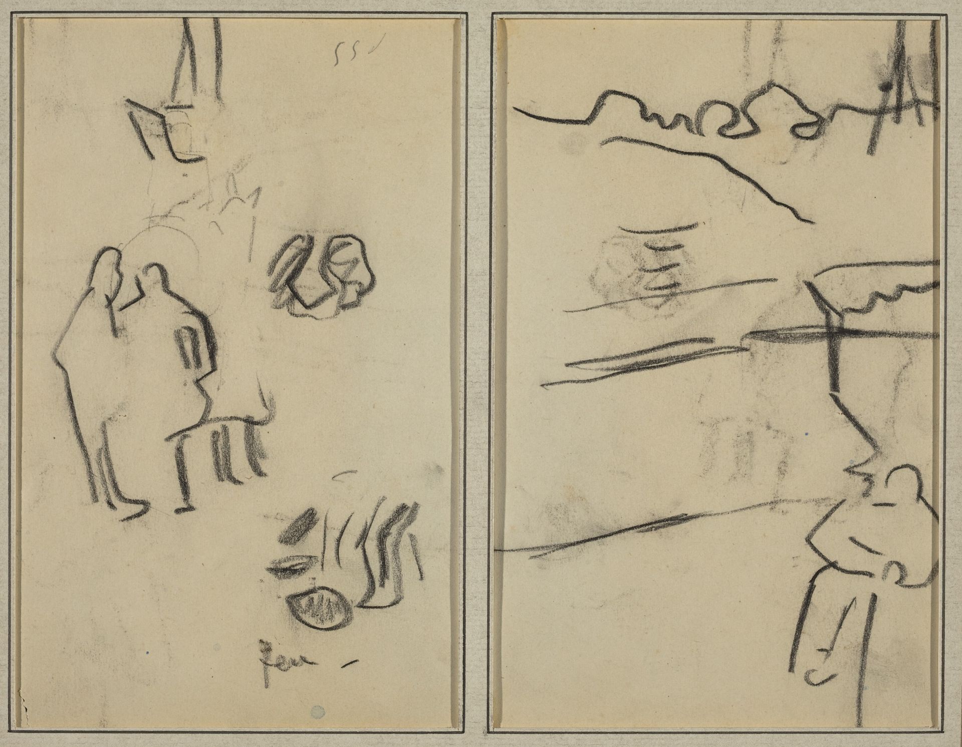 Group of Human Forms; A Man Seated [recto] by Paul Gauguin