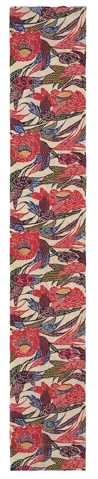 Fragment decorated with peonies and latticework [from an identical pair] by Anonymous
