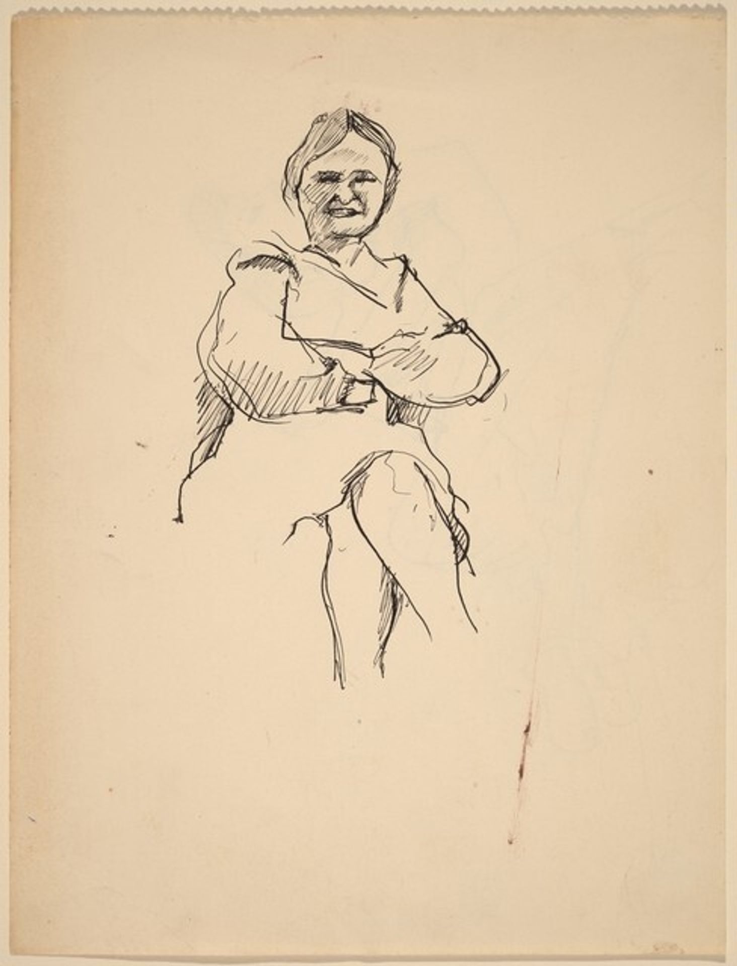 Seated Female Figure with Arms Crossed [recto] by Mark Rothko