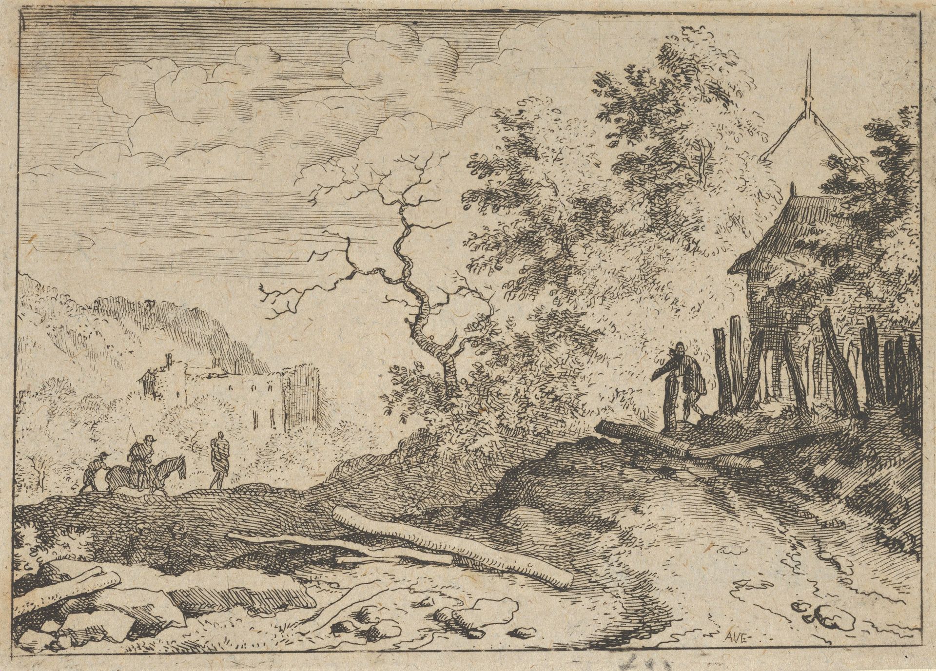 The Hut with the Ruinous Hedge by Allart van Everdingen