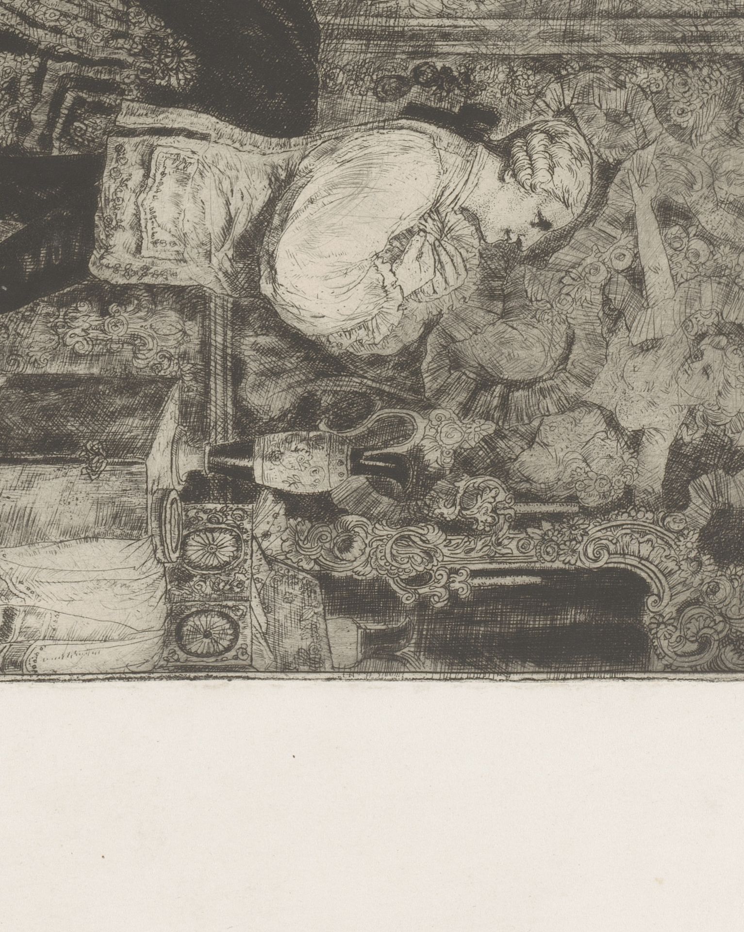 Jonge man in een interieur strikt zijn das by Willem (I) Linnig