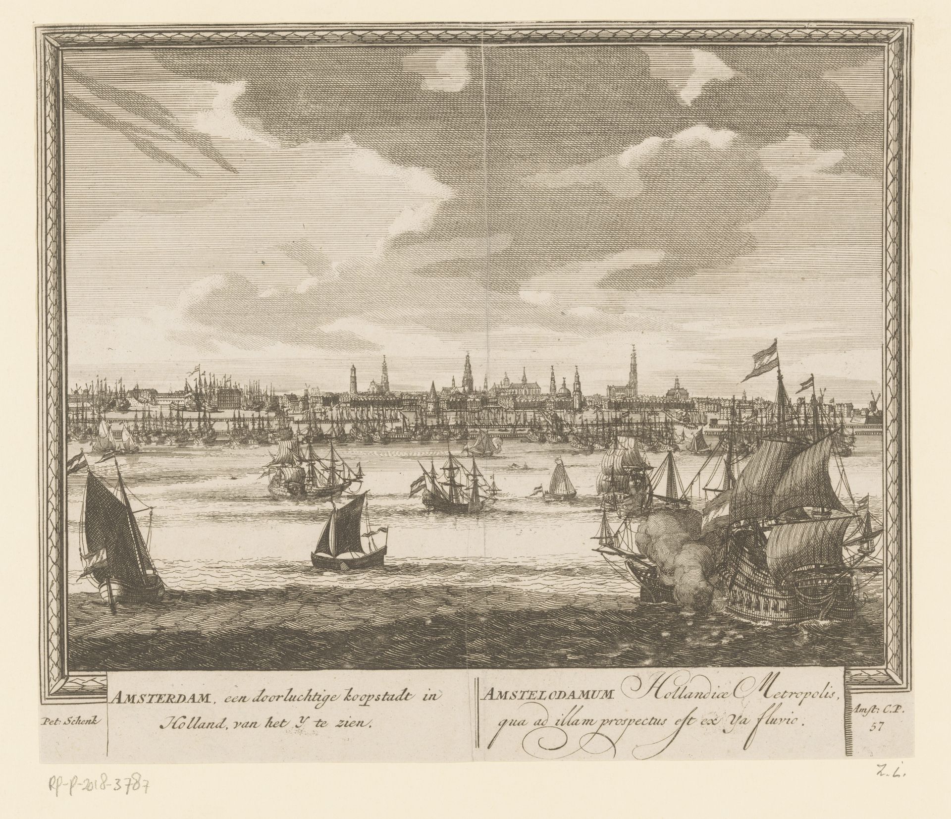 Gezicht op Amsterdam vanaf het IJ by Anonymous