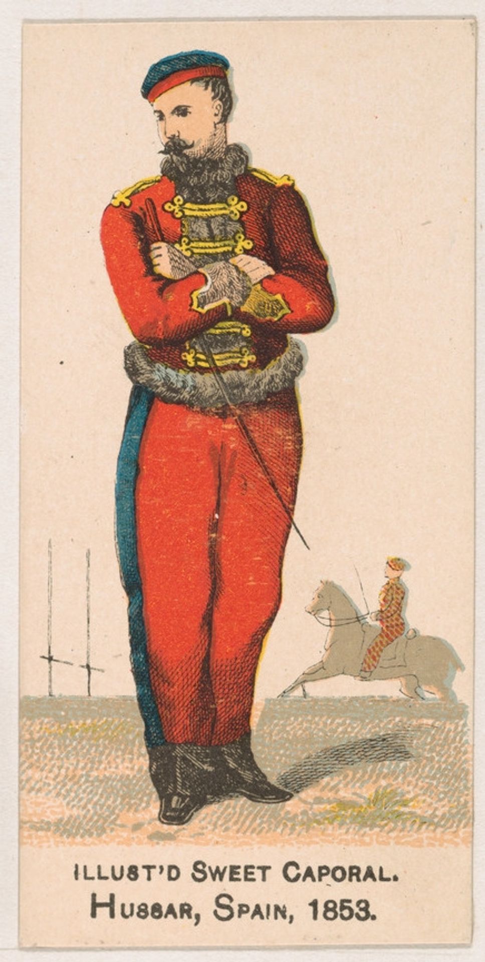 Hussar, Spain, 1853, from the Military Series (N224) issued by Kinney Tobacco Company to promote Sweet Caporal Cigarettes by Kinney Brothers Tobacco Company