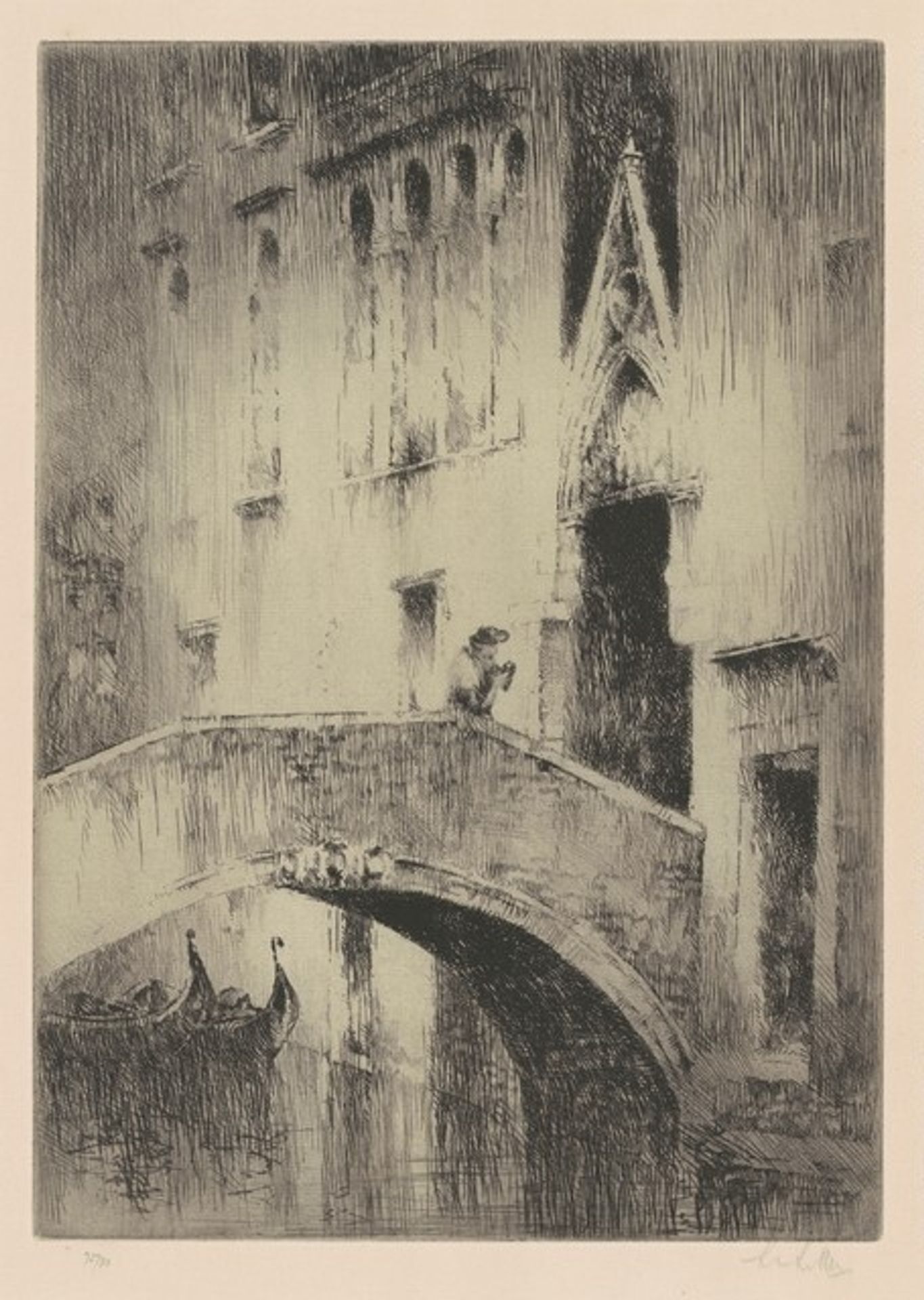 On the Bridge, Venice by Sidney Mackenzie Litten