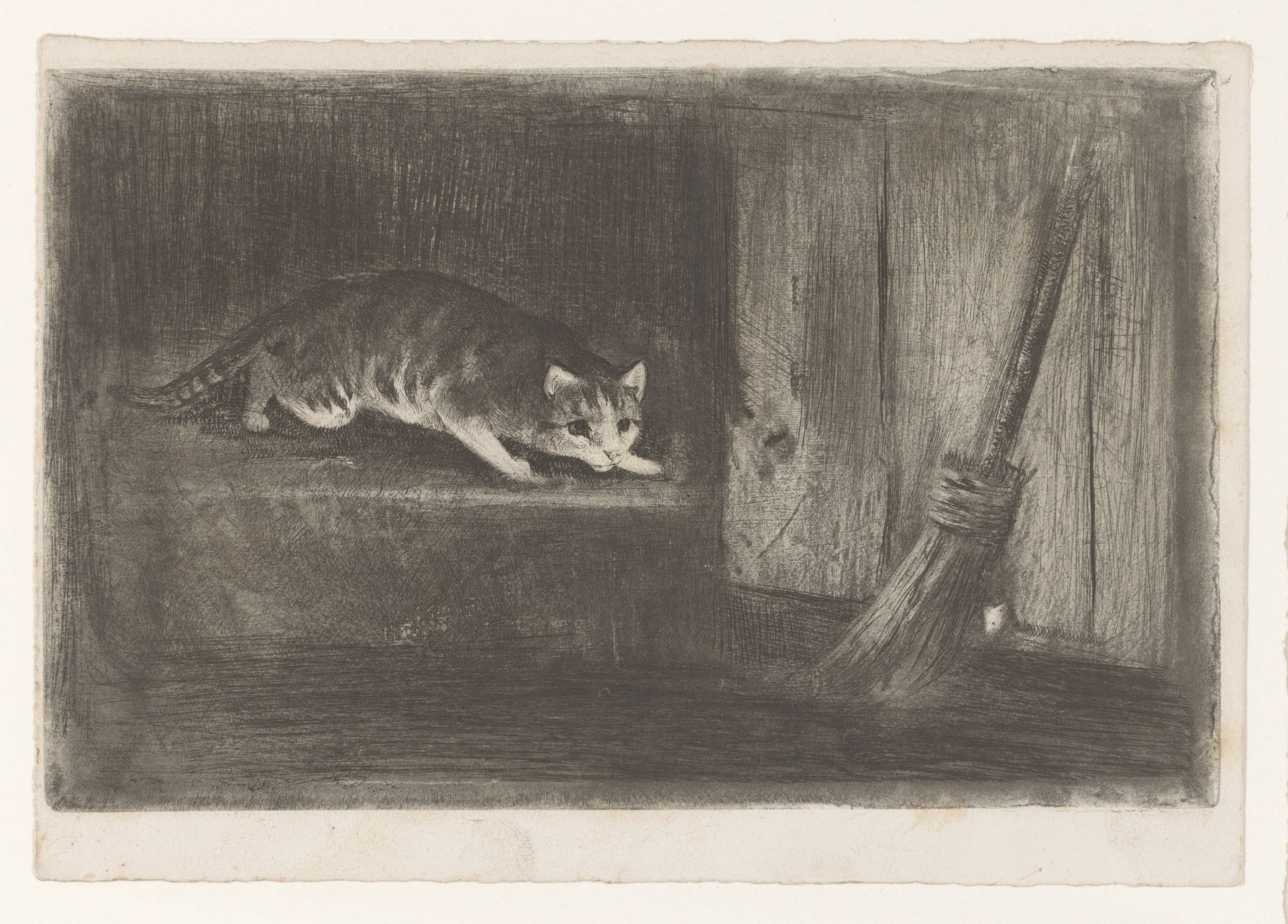 Kat en muis by Charles Verlat