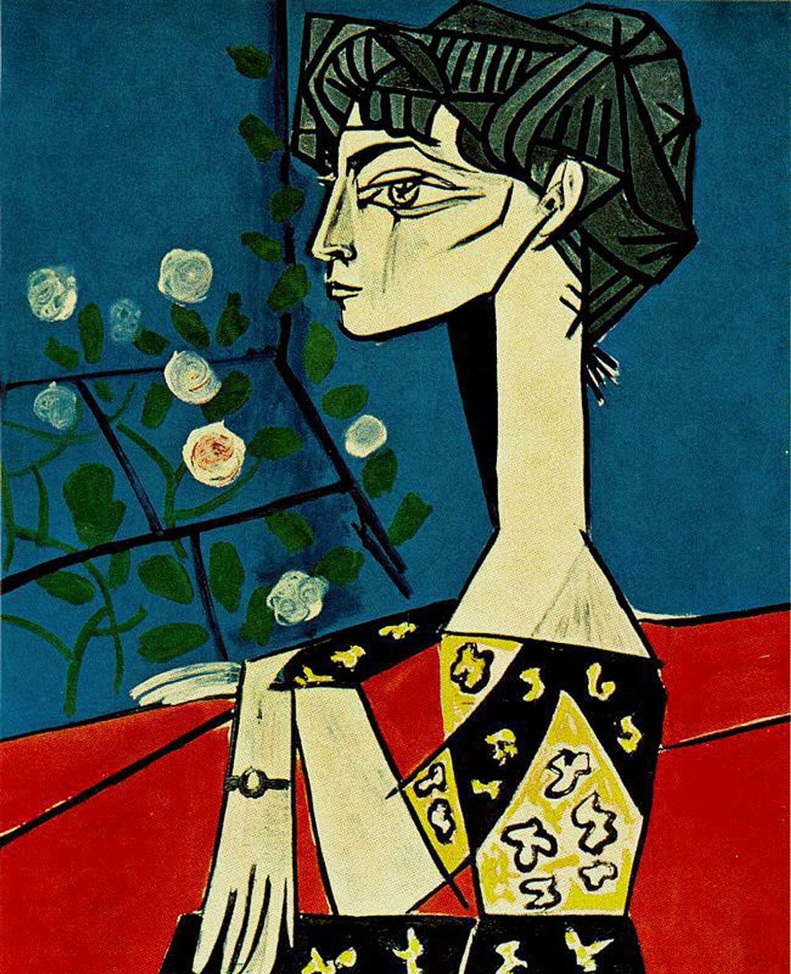 Jacqueline with flowers by Pablo Picasso