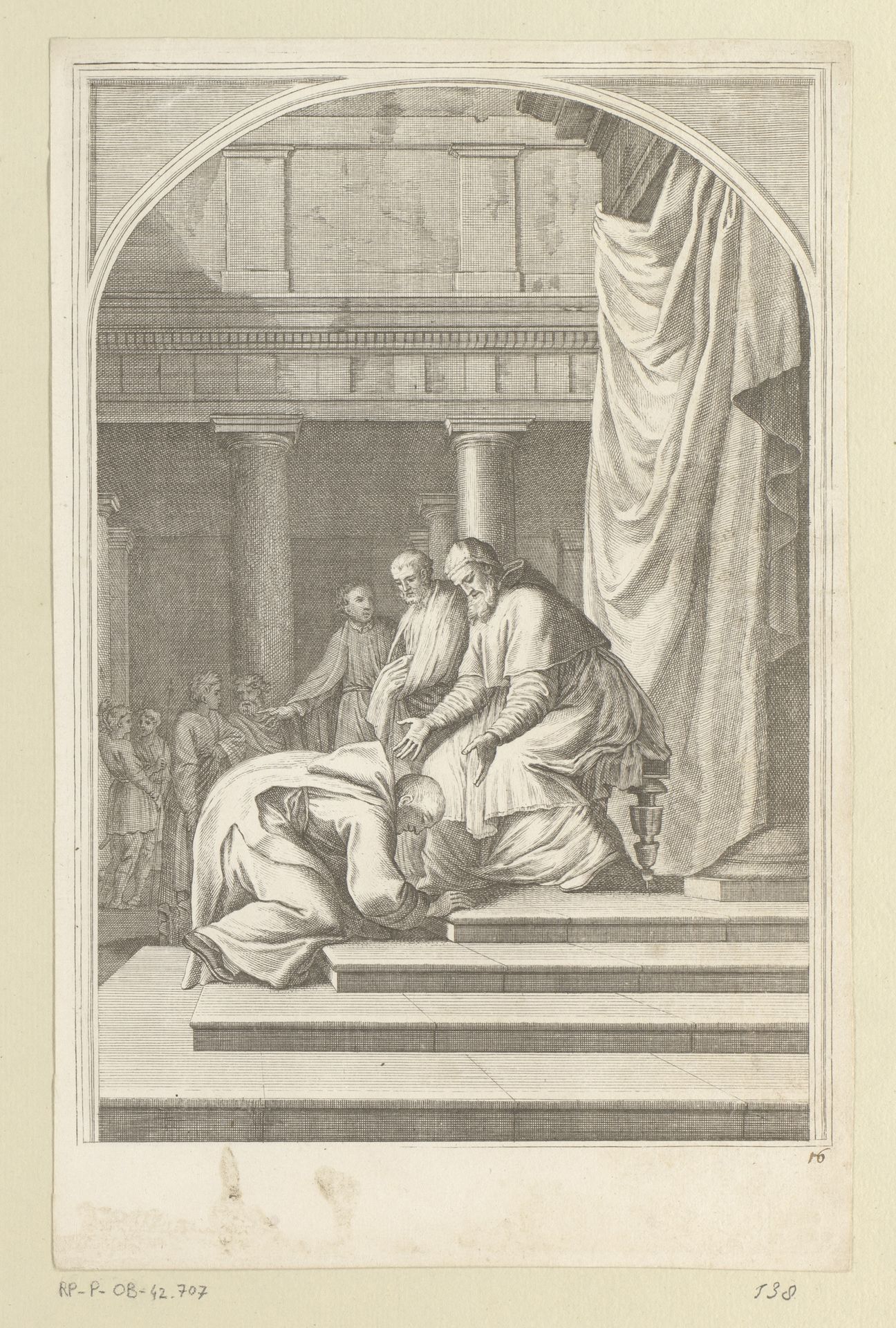 Aankomst van de Heilige Bruno in Rome bij Urbanus II by François Chauveau