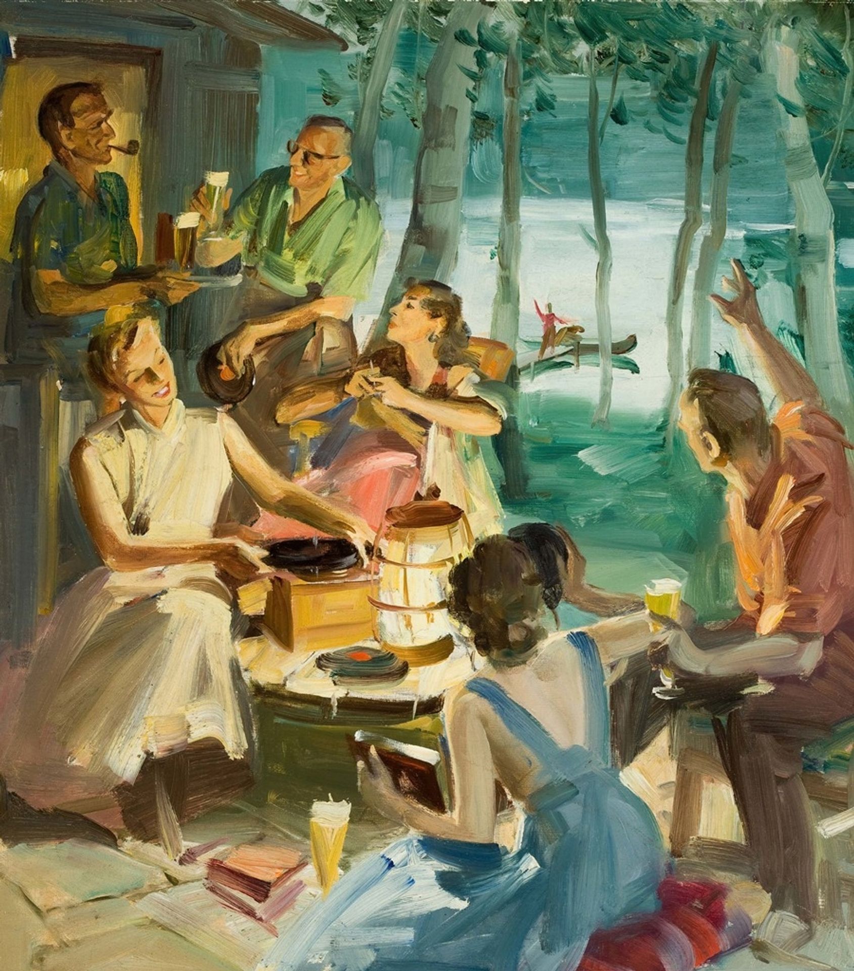 Friends from Across the Lake by Haddon Hubbard Sundblom