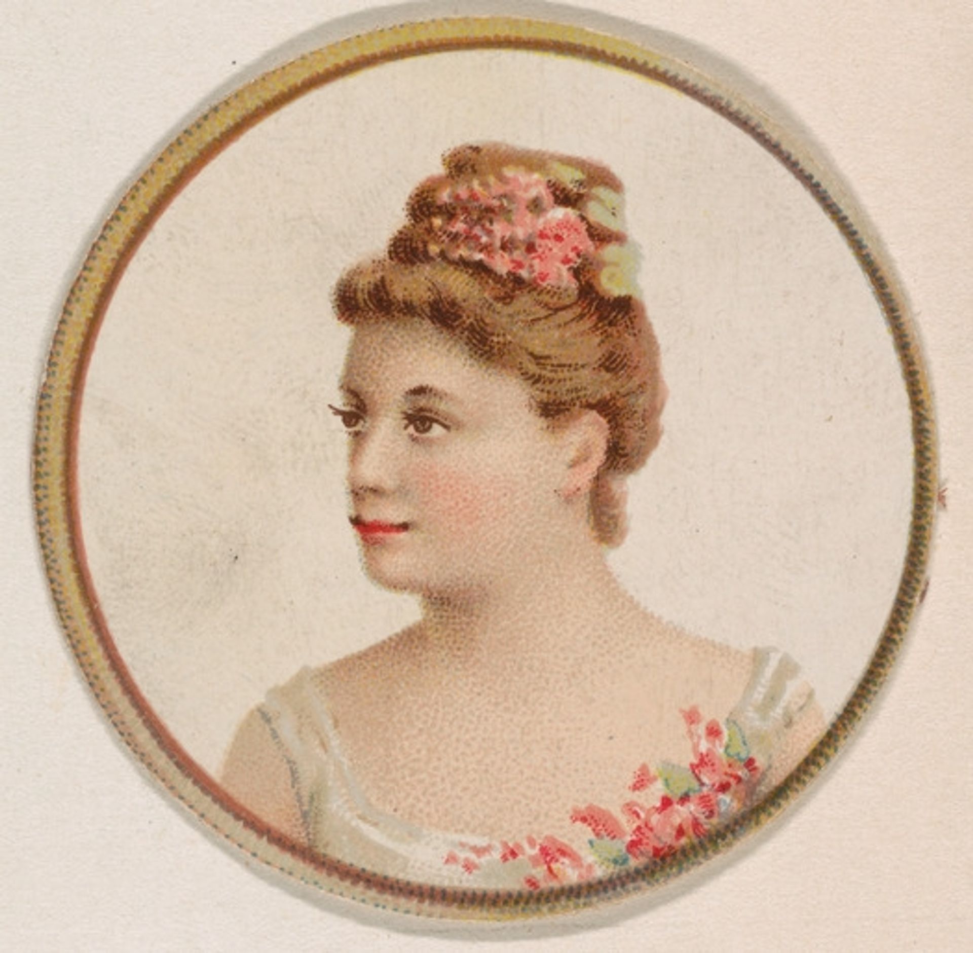 Portrait of woman, from the Novelties series (N228, Type 2) issued by Kinney Bros. by Kinney Brothers Tobacco Company
