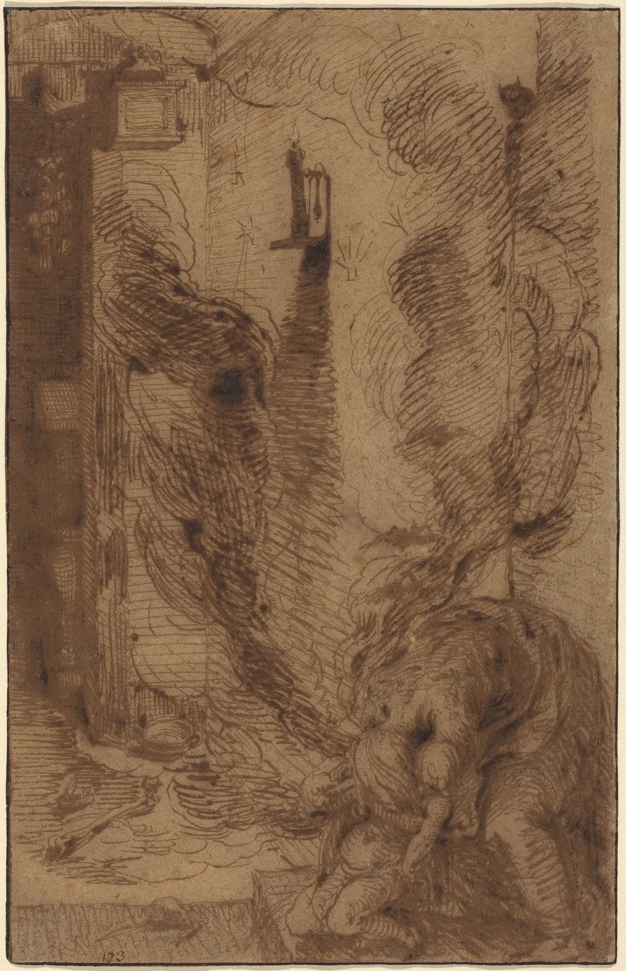 Witchcraft Scene with a Vampire [recto] by Jacques de Gheyn II
