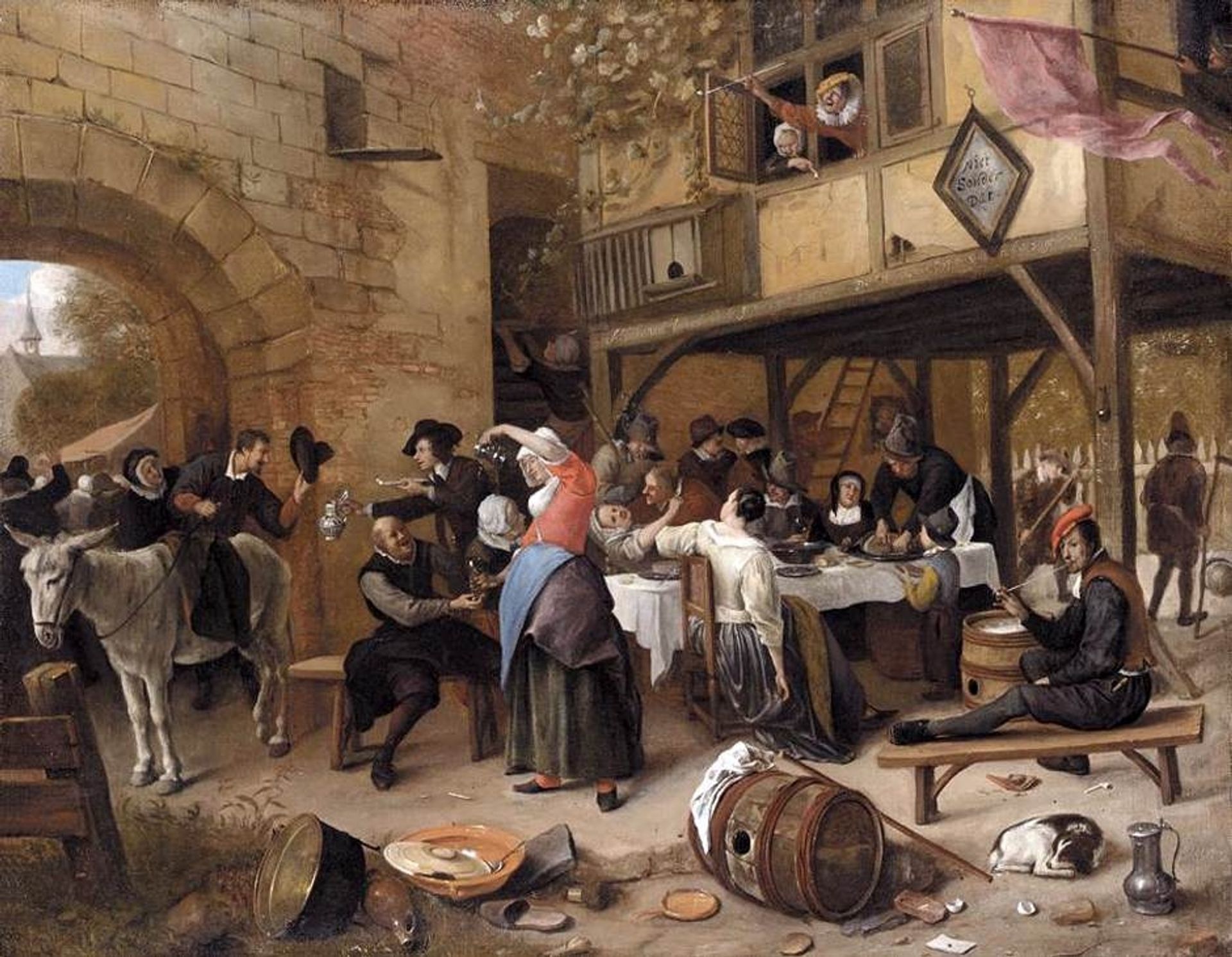 Feast of the Chamber of Rhetoricians near a Town Gate by Jan Steen