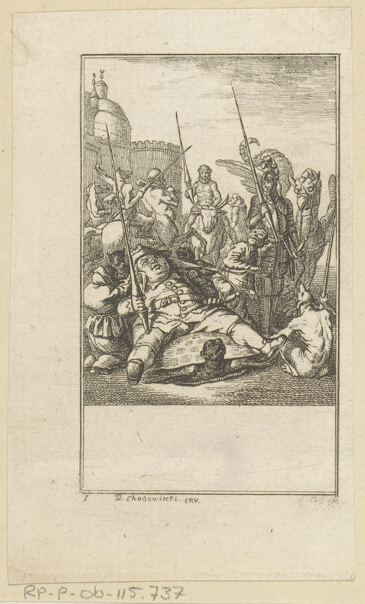 Bont gezelschap by Louis Wilhelm Chodowiecki