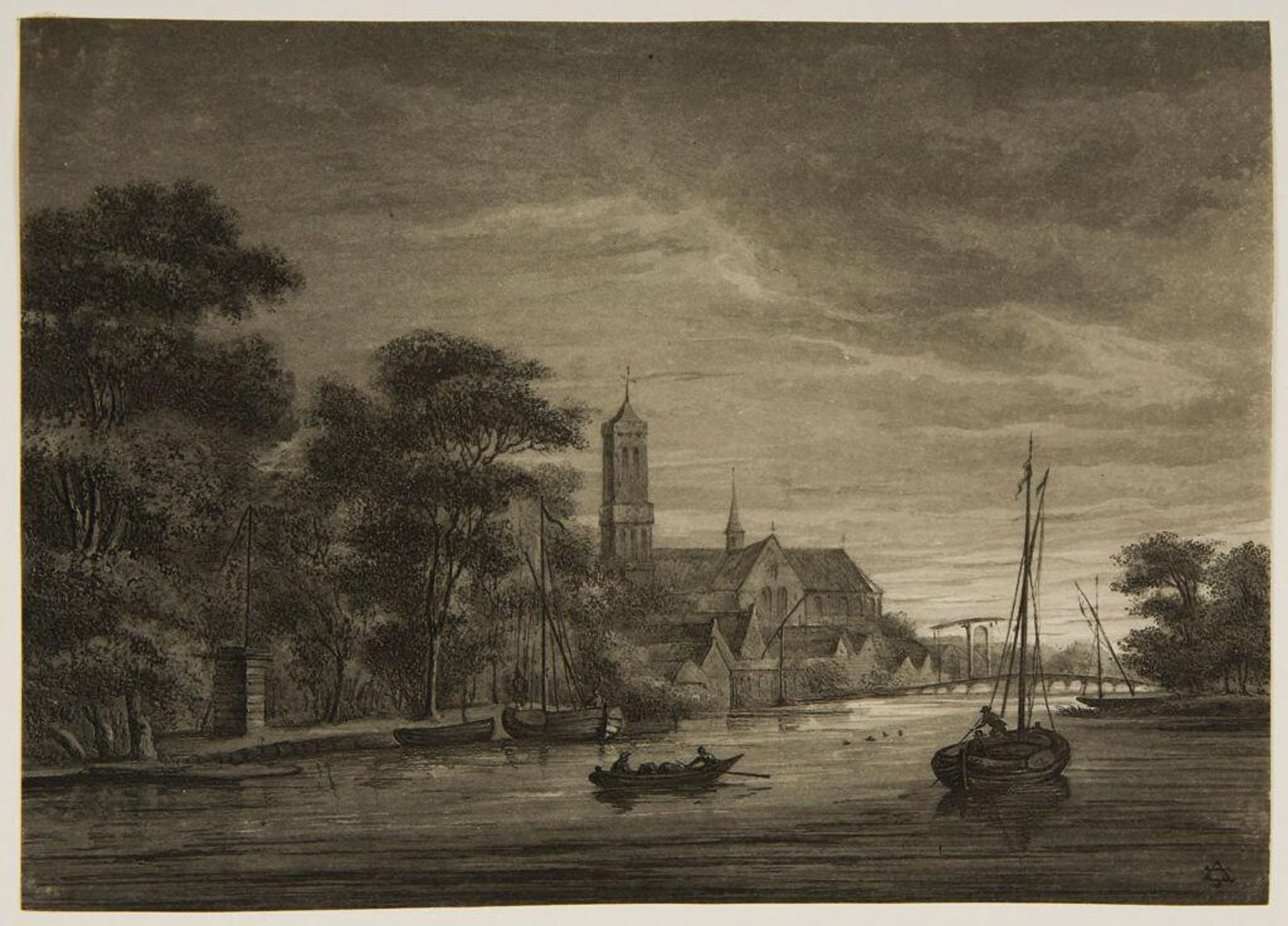 Village on a Canal by Cornelis Ploos van Amstel