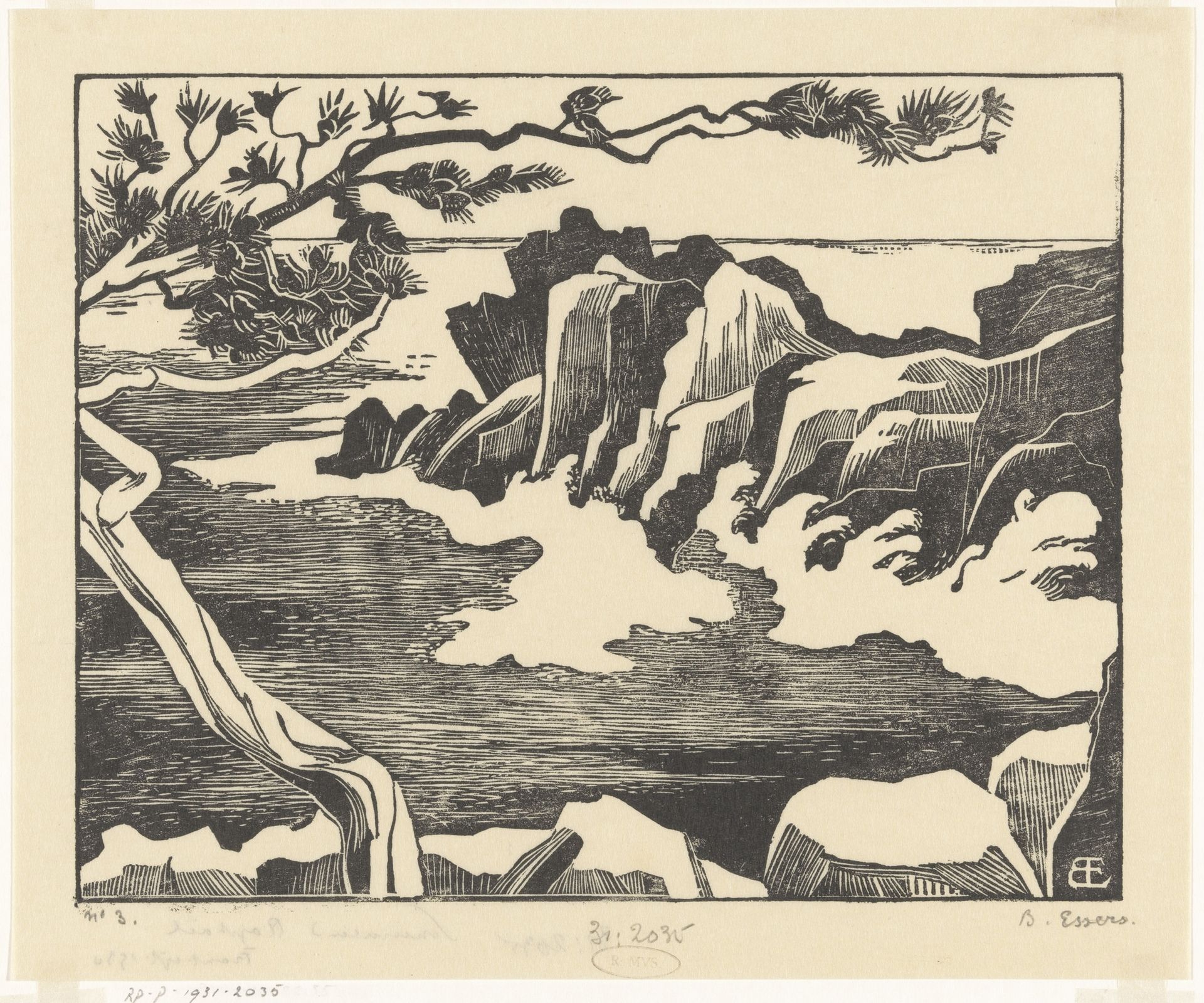 Rotskust bij Saint-Raphaël by Bernard Essers